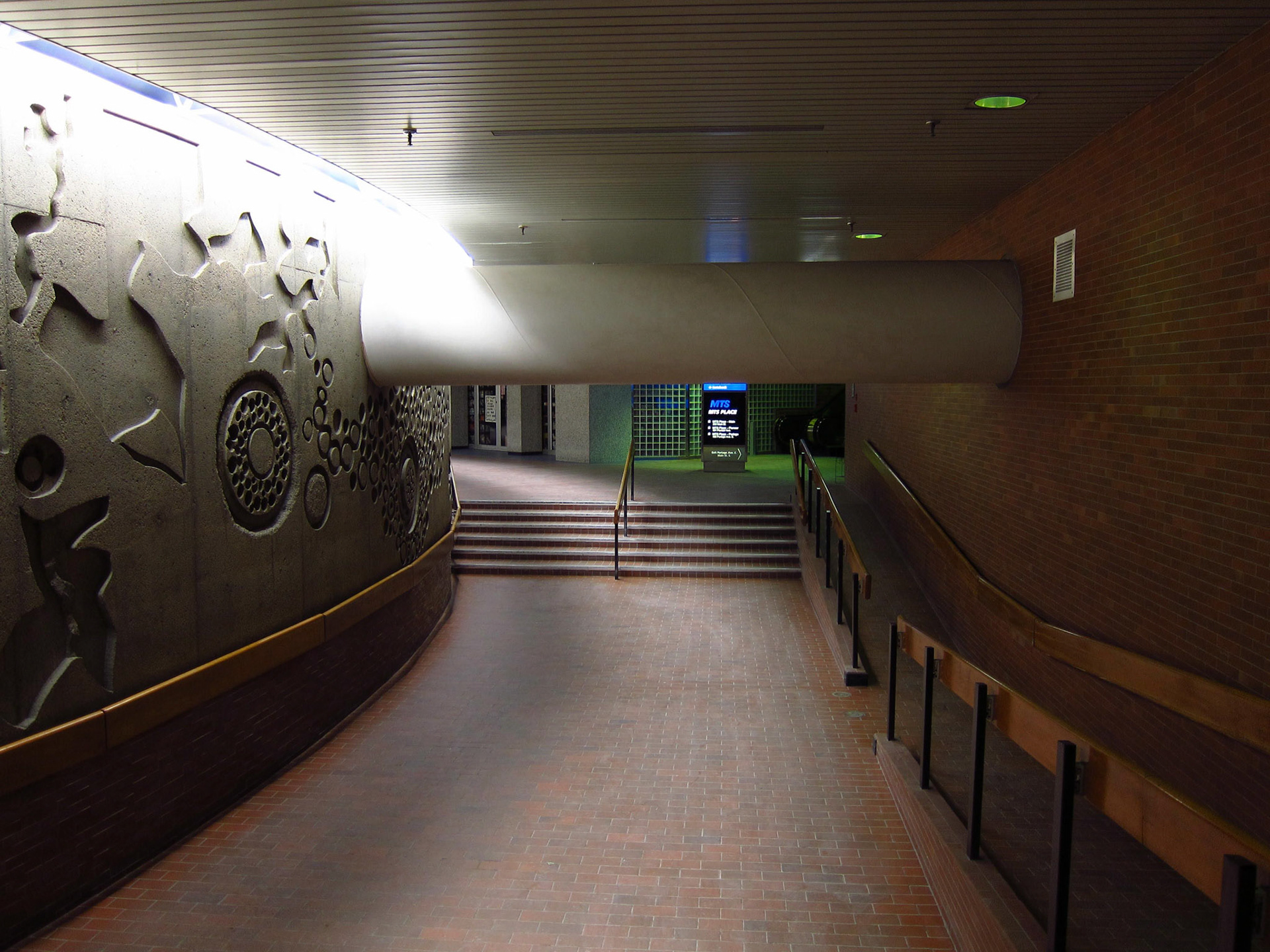There is a pedestrian tunnel under the famous intersection of Portage and Main to shelter people from the strong wind