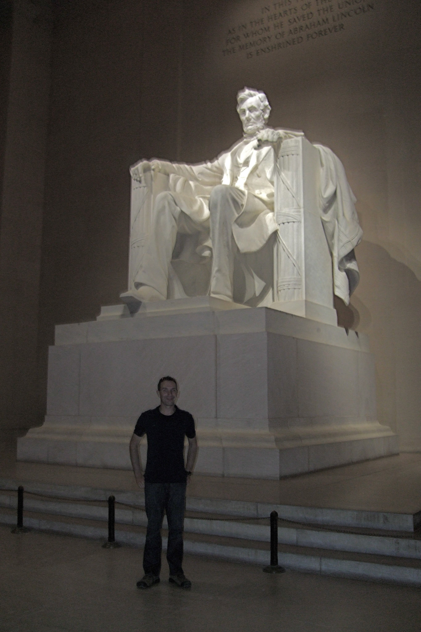 Me again - standing at the feet of Lincoln's statue
