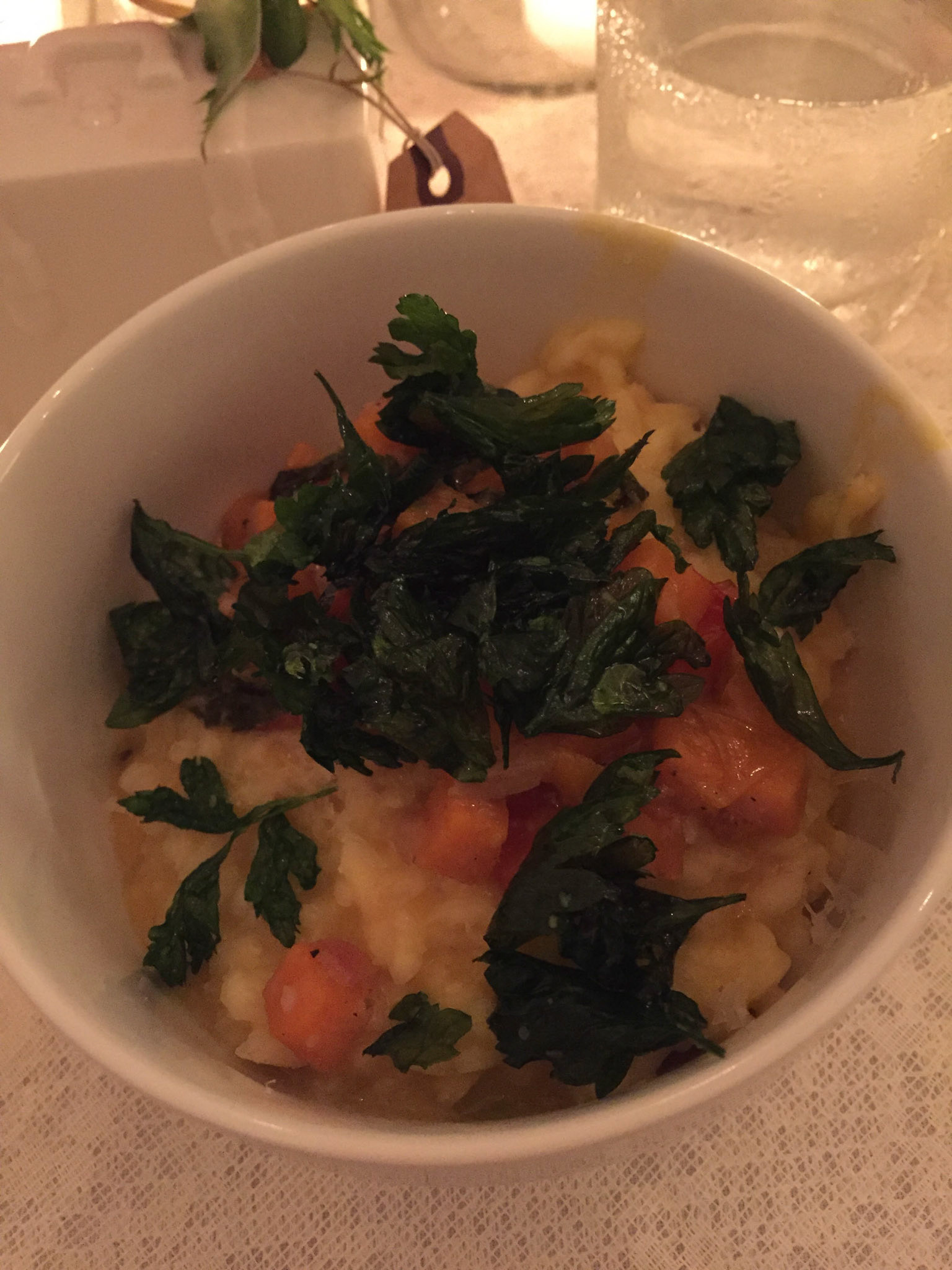 First course: Butternut squash risotto