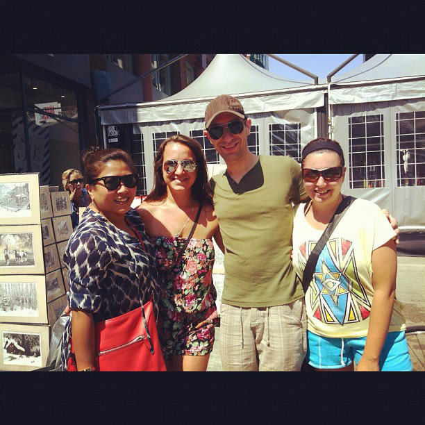 Montreal magic: walking down Ste-Catherine... Gabby, Janic &amp; I unexpectedly saw Aggie
