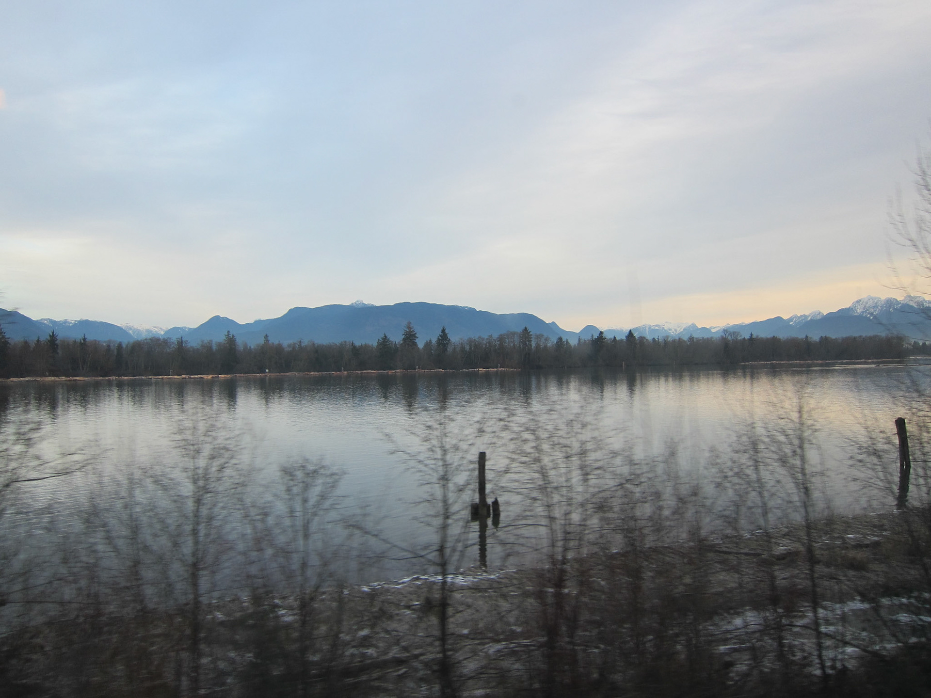 The Fraser River - British Columbia's longest river - in the valley below the Coast Mountains