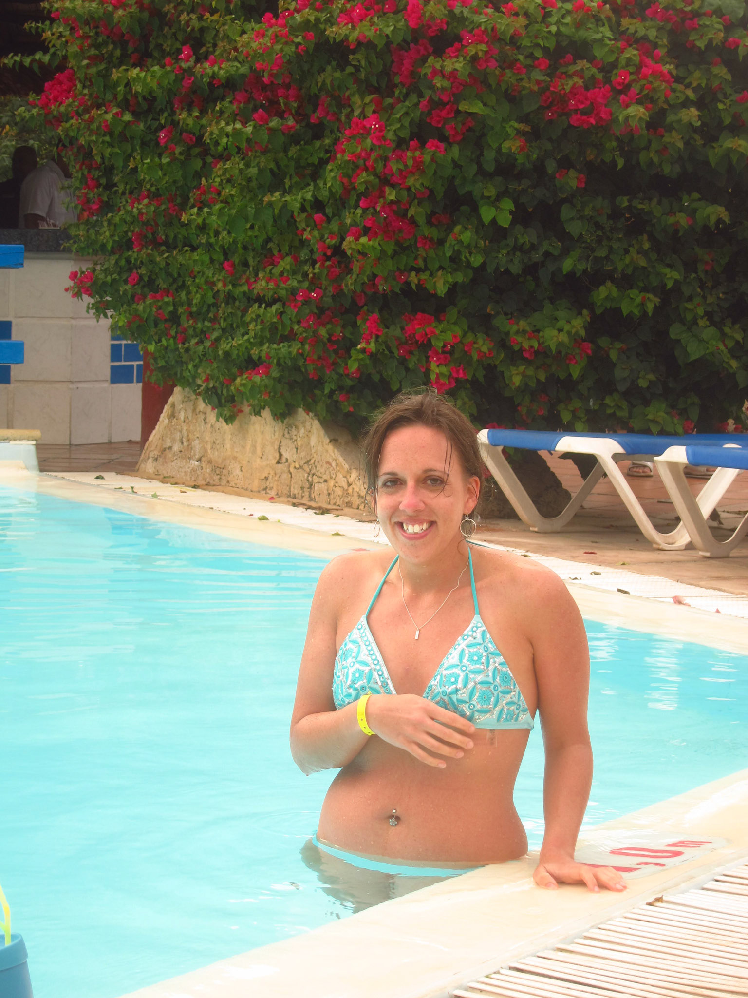 Kelly enjoys the pool