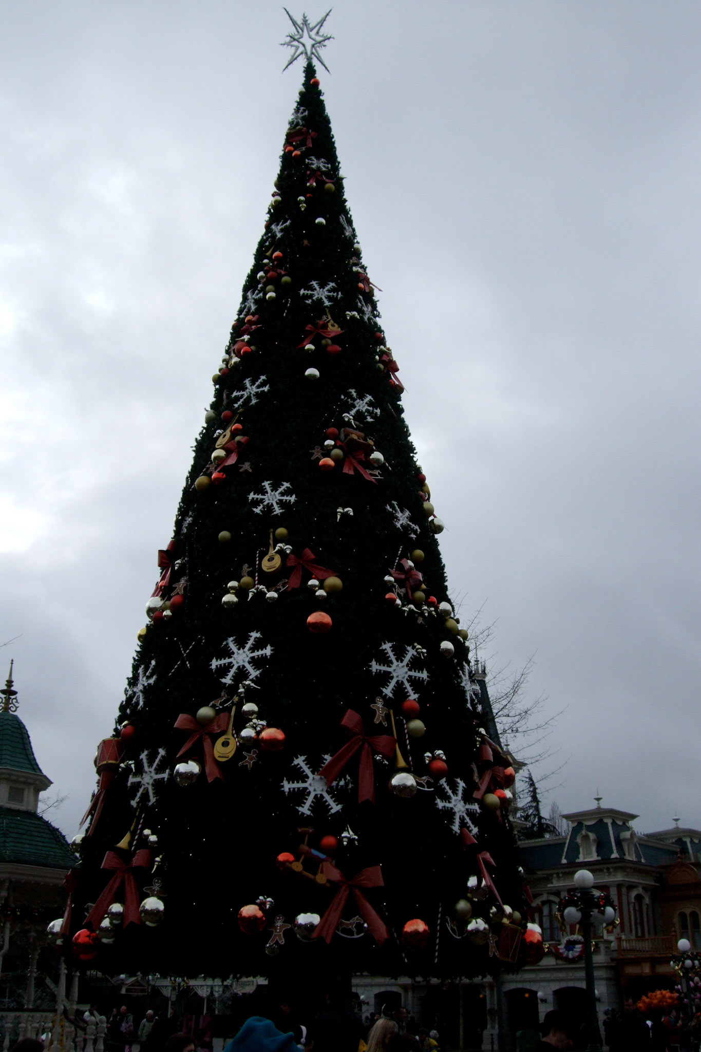 The winter weather somehow didn't have a very "Disney" feel. The Christmas tree helped a bit