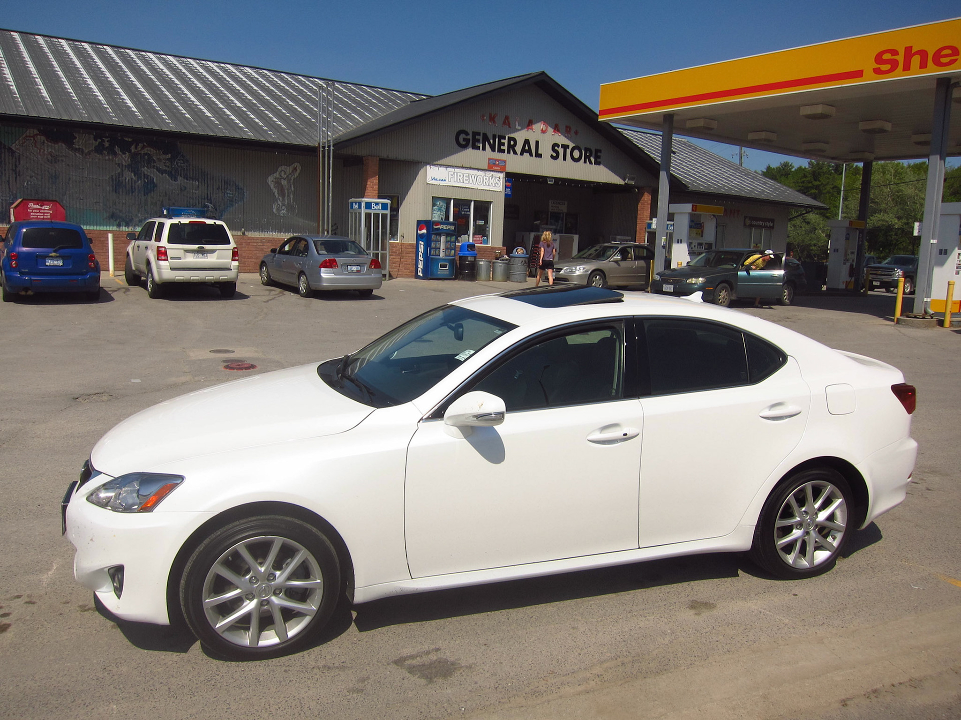 Stopping to see what the Kaladar General Store has in store. I admit that I parked the Lexus obnoxioiusly a lot