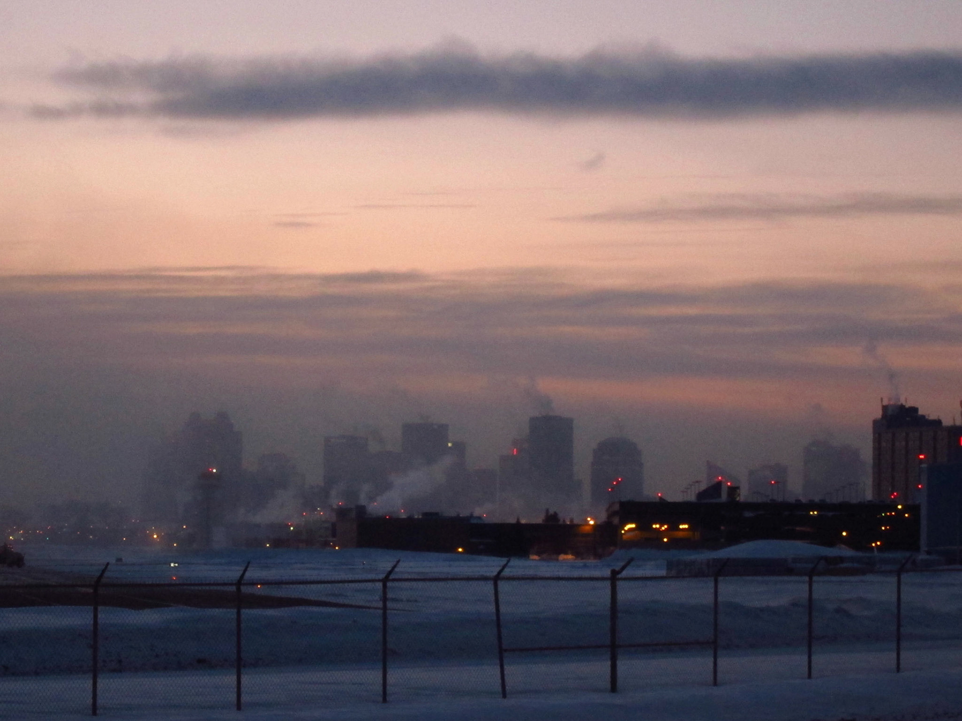 In the distance, downtown Edmonton looks very cold!