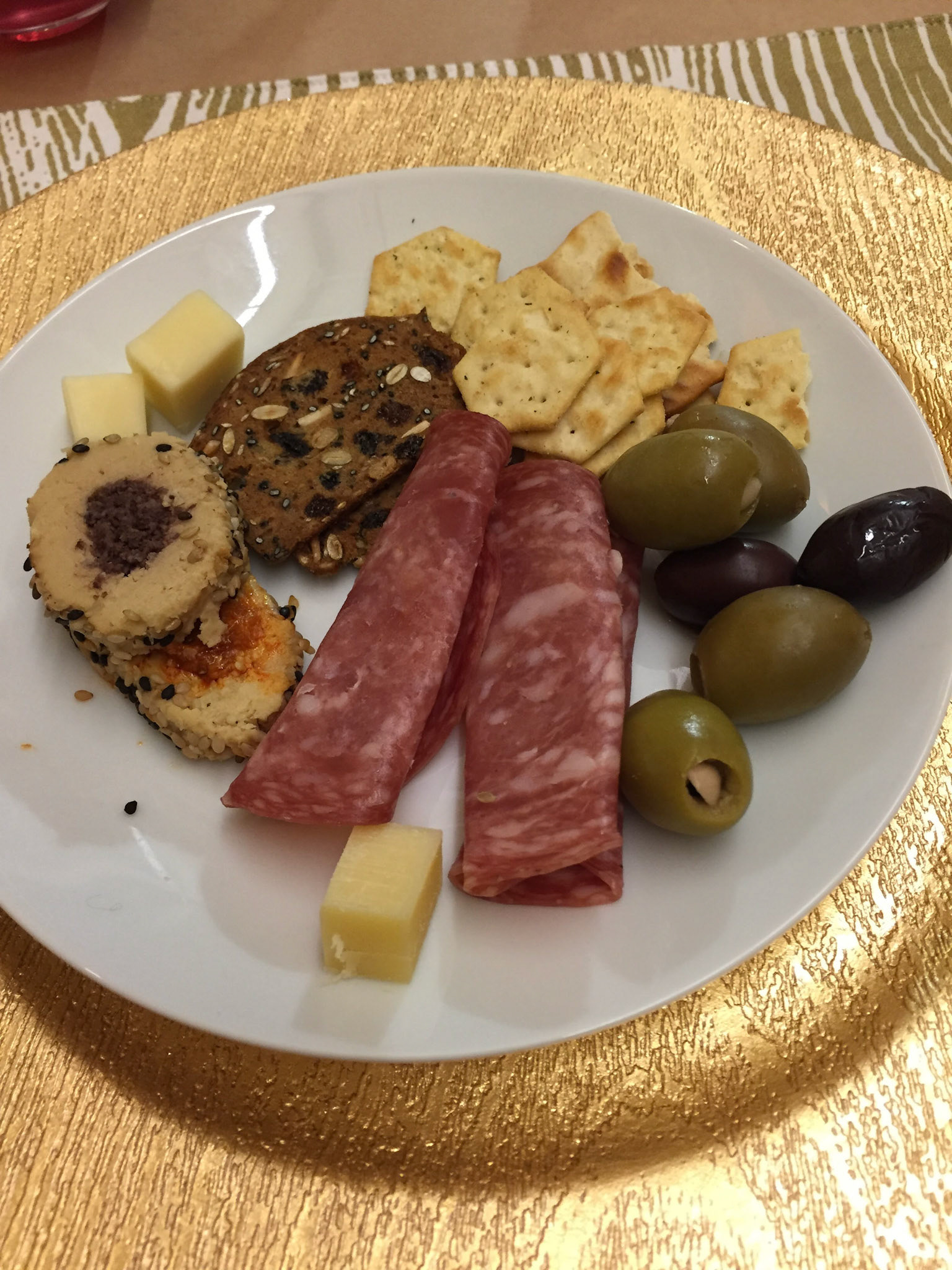 Pre-dinner charcuterie - I especially loved the cheeses and garlic-stuffed olives