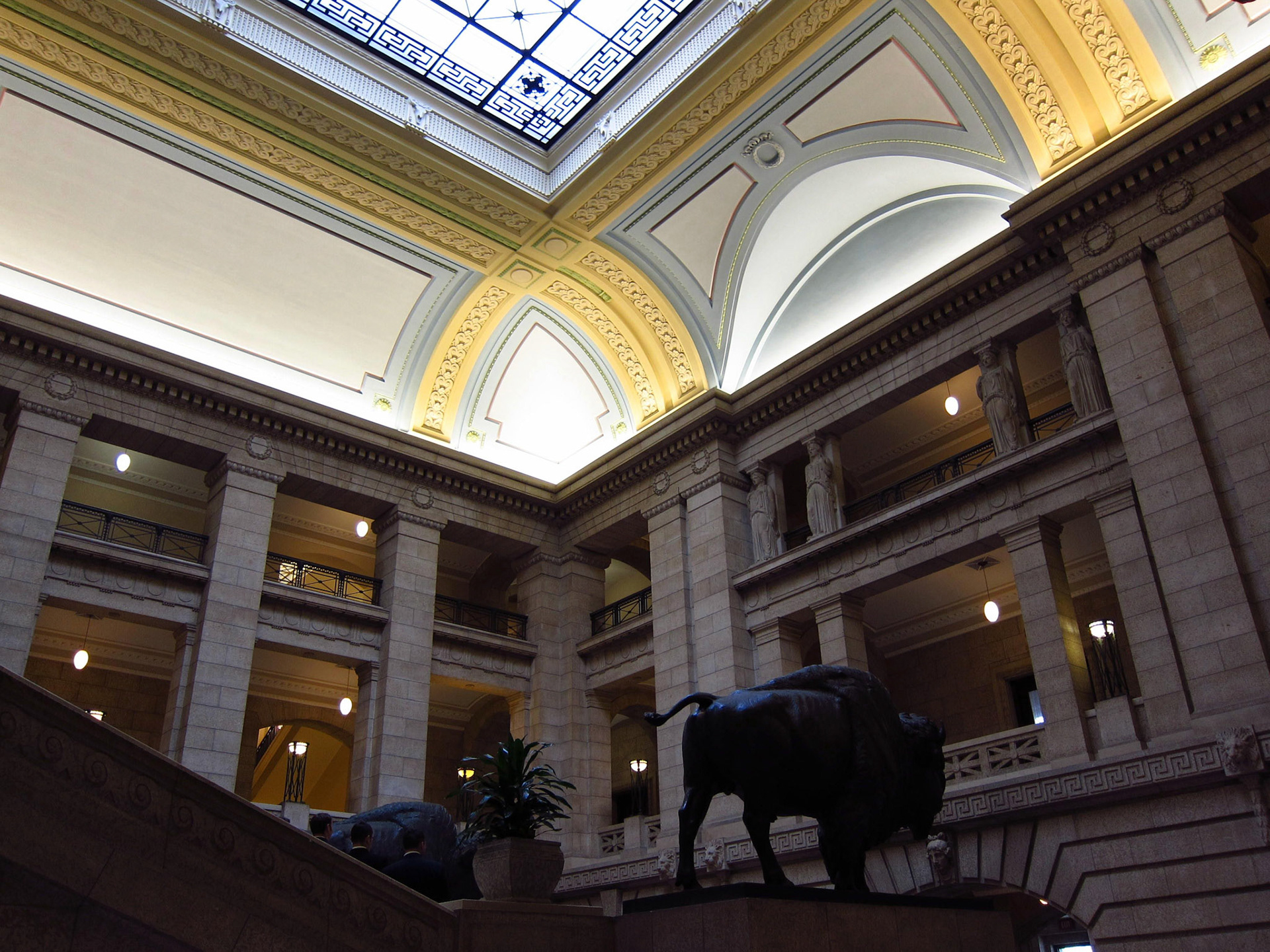 The impressive entrance of the Manitoba Legislature