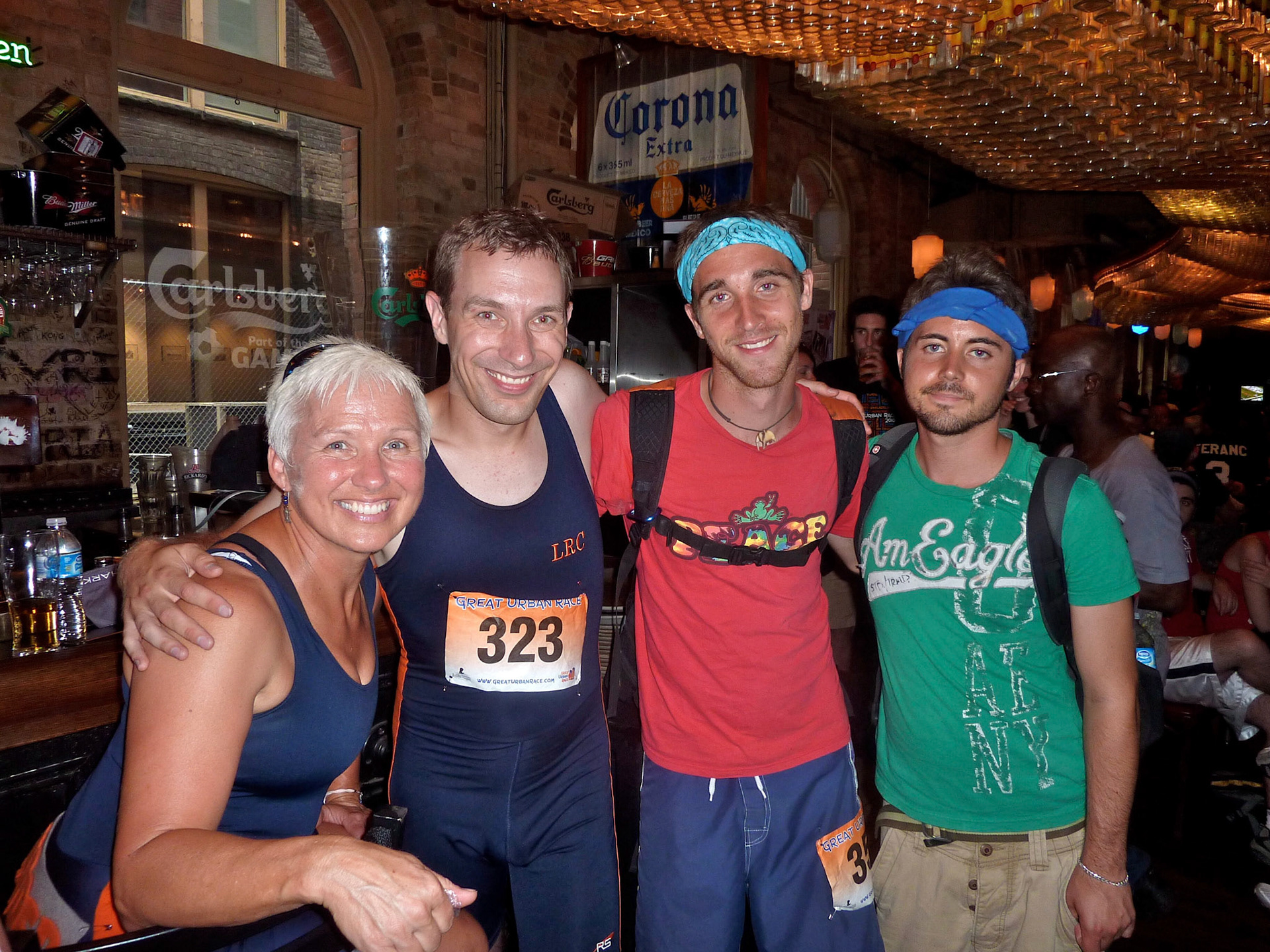 At the finish line with Dan and his teammate Greg - Vida and I finished in just over 3 hours. Whew!