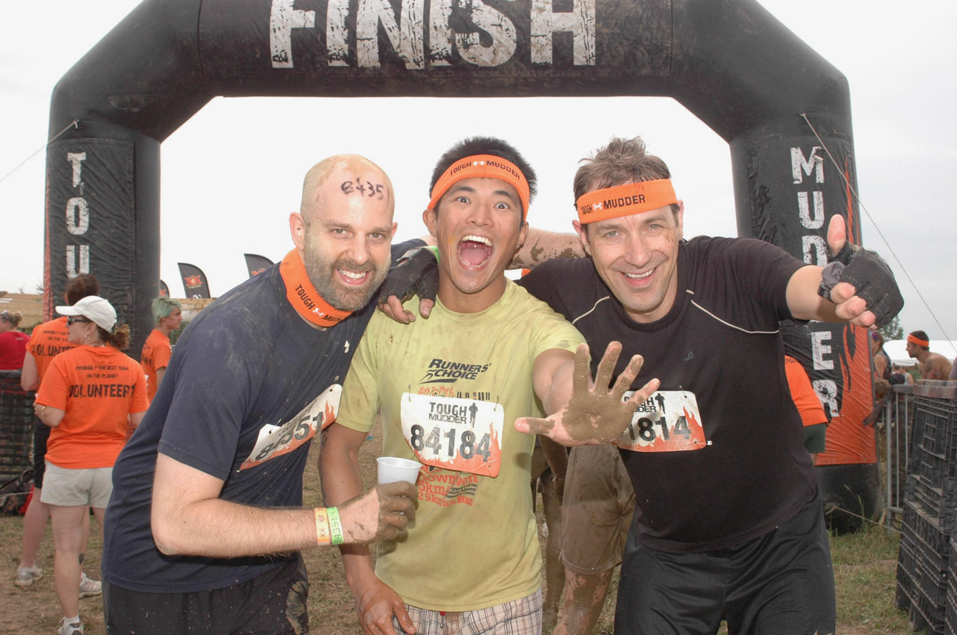 The finish line: a little brused but so pumped! AWESOME! (off to get our finish line beer!)