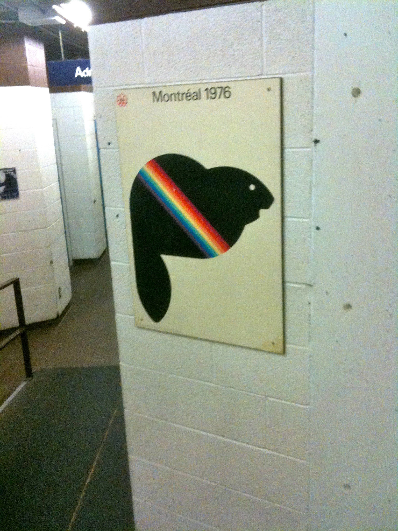 A retro sign for the Montreal Olympics. Montreal leg of the trip completed