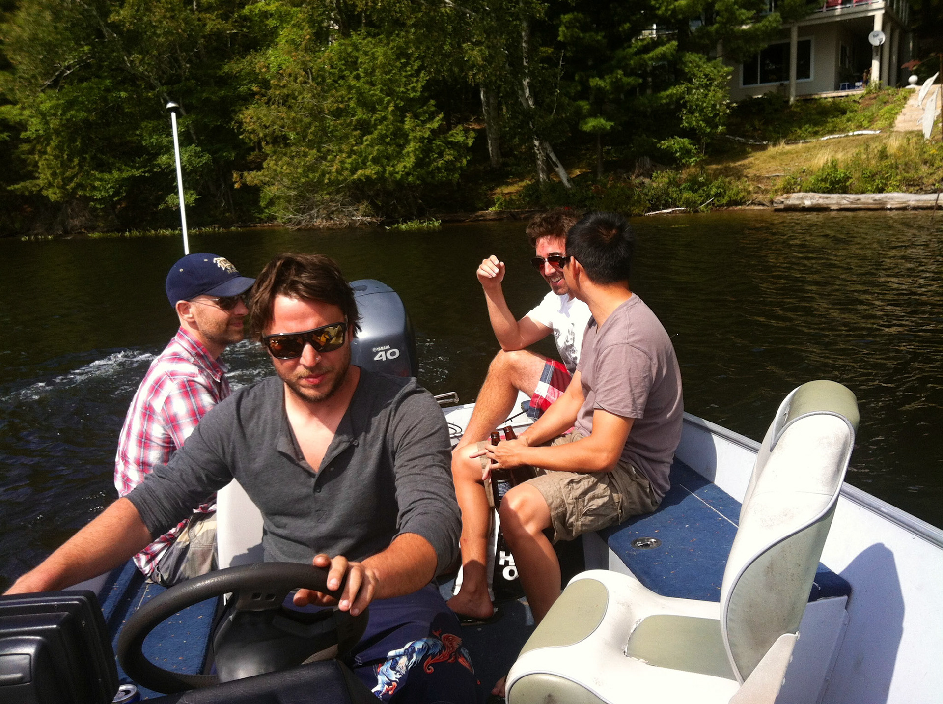 The cottage we rented was across the lake from Rachelle's cousins' place - and we got to use their boat!