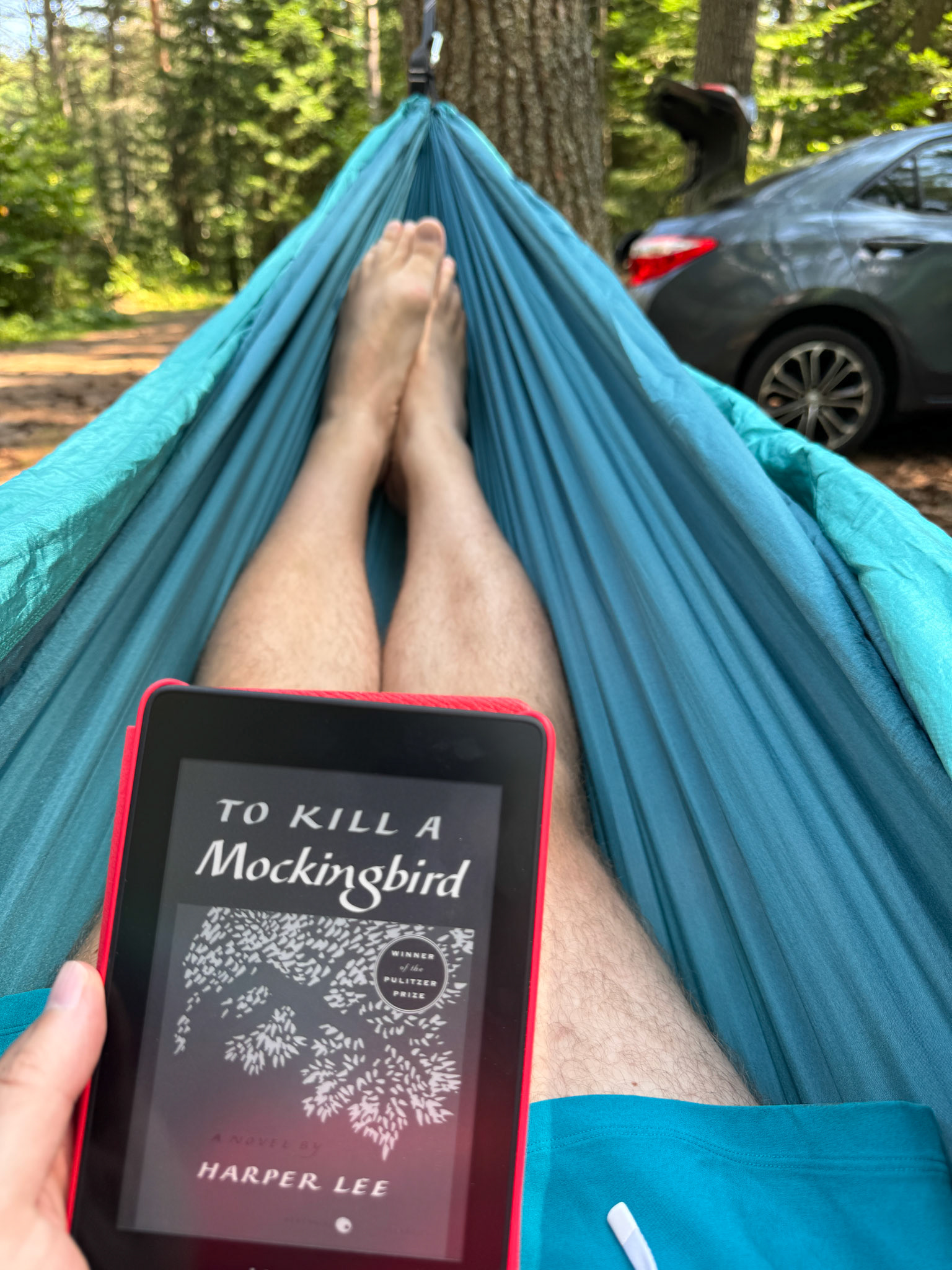We spent the rest of the afternoon on Friday relaxing in our hammocks reading