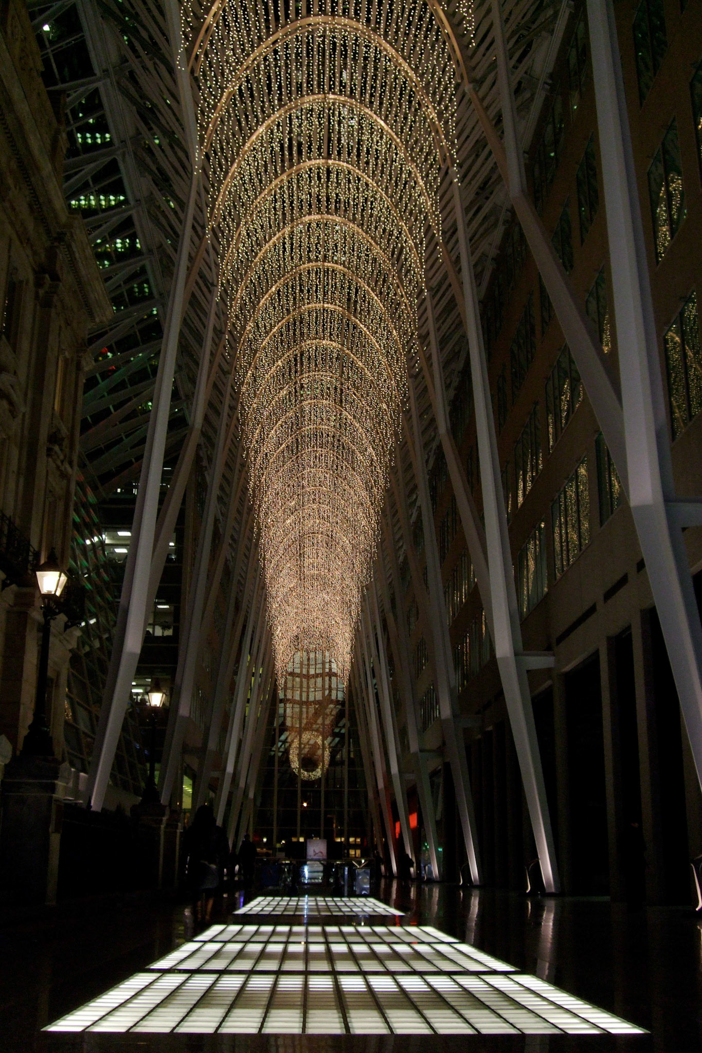 Magical floating Christmas lights at Brookfield Place, Toronto
