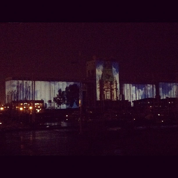 Absolutely incredible! We got to see the world's largest video projection: Quebec City's history on a 600m silo at the port