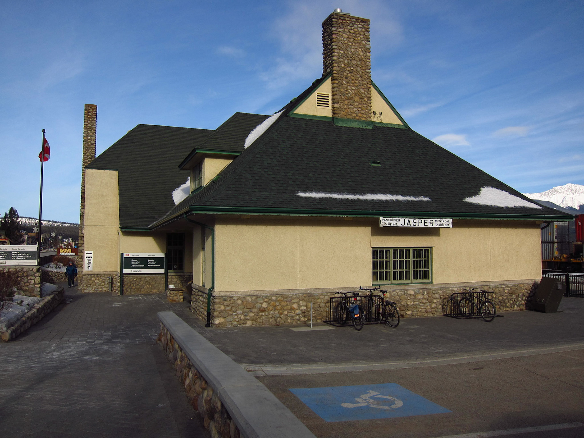 Historic stone and timber-framed Jasper station