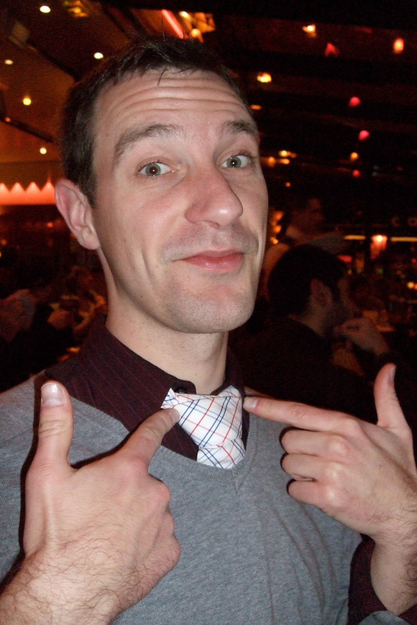Getting in the New Year's spirit, I put on my French flag-coloured tie.