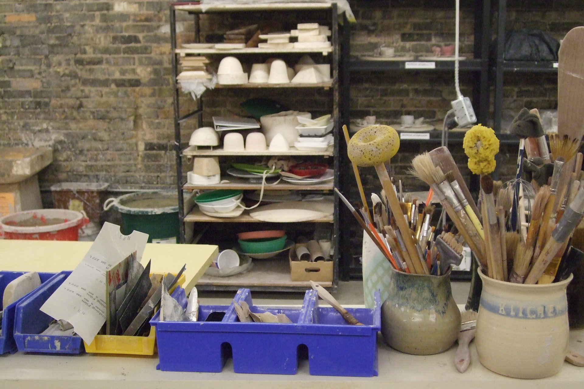 Studio working space at the Clay Art Centre