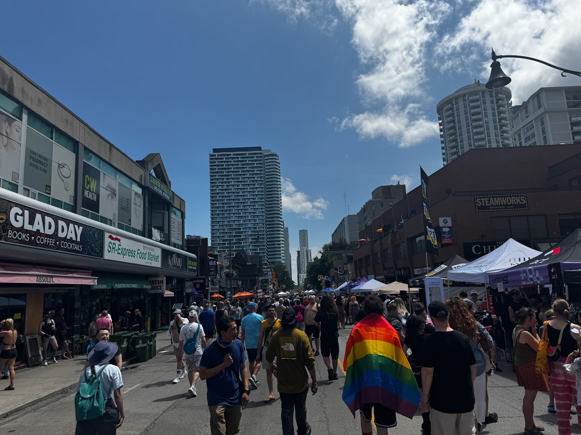 The scene on Church Street at Toronto Pride 2025