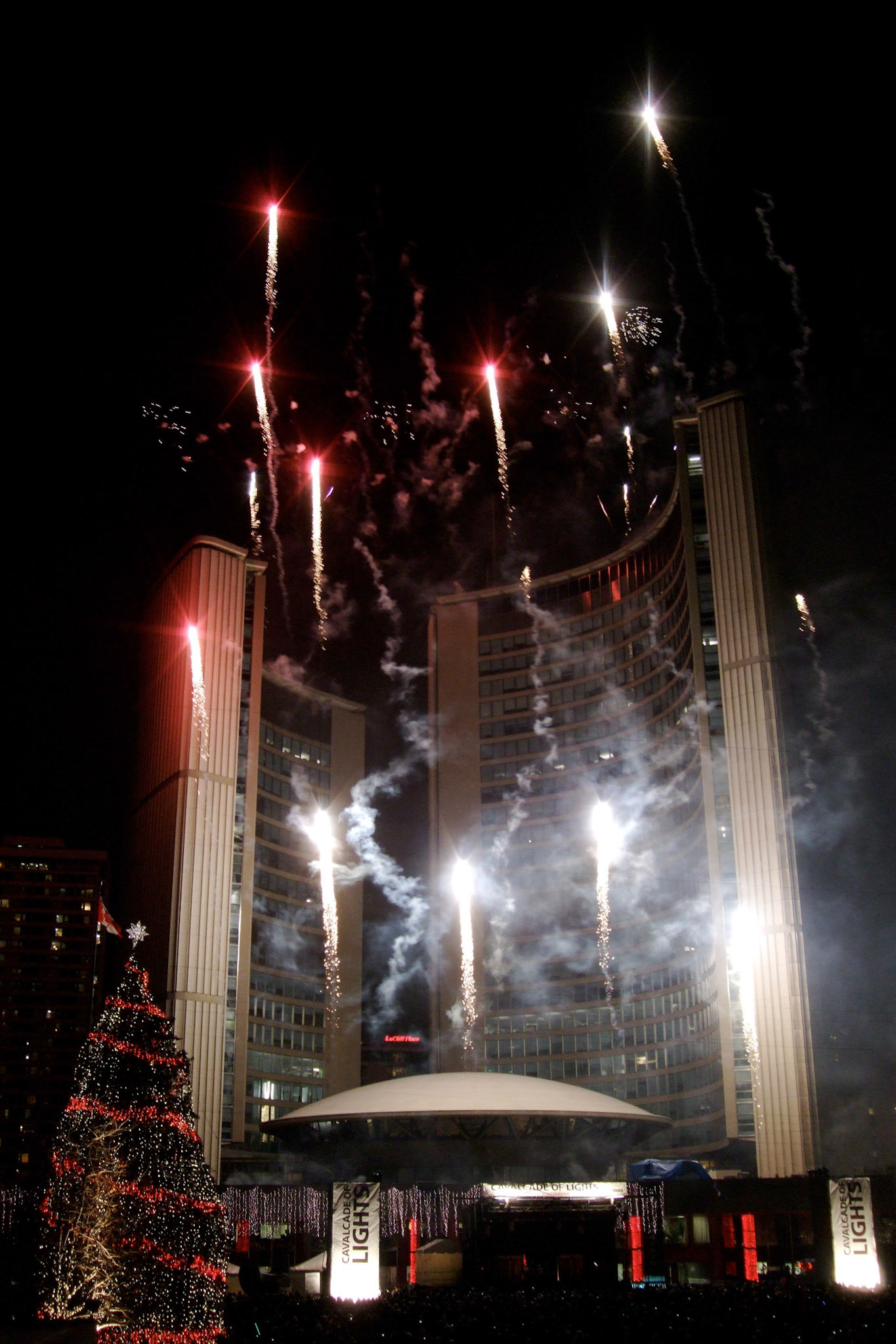 Fireworks at Toronto City Hall