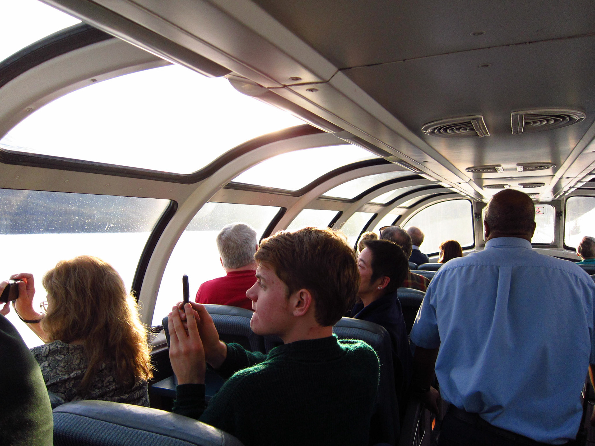 The second "Canadian" I joined in Jasper was busier than my first train. Packed house in the dome car