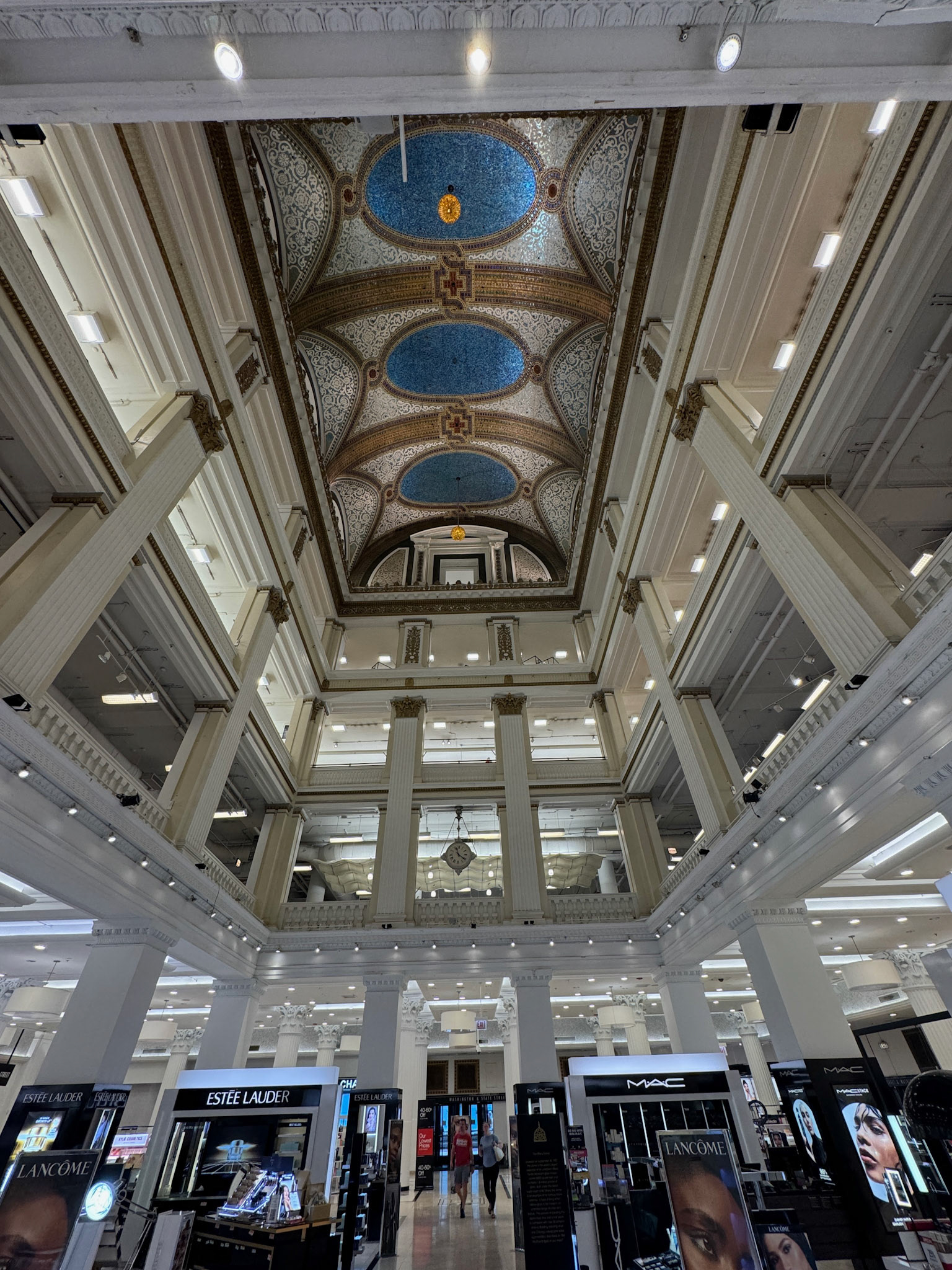 The historic Macy's flagship store in downtown Chicago has soaring mosaic-roofed atriums