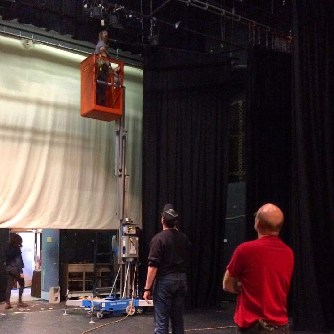 This is some pretty serious work going on at @atthepalace for Twelfth Night set build! #LCP12th