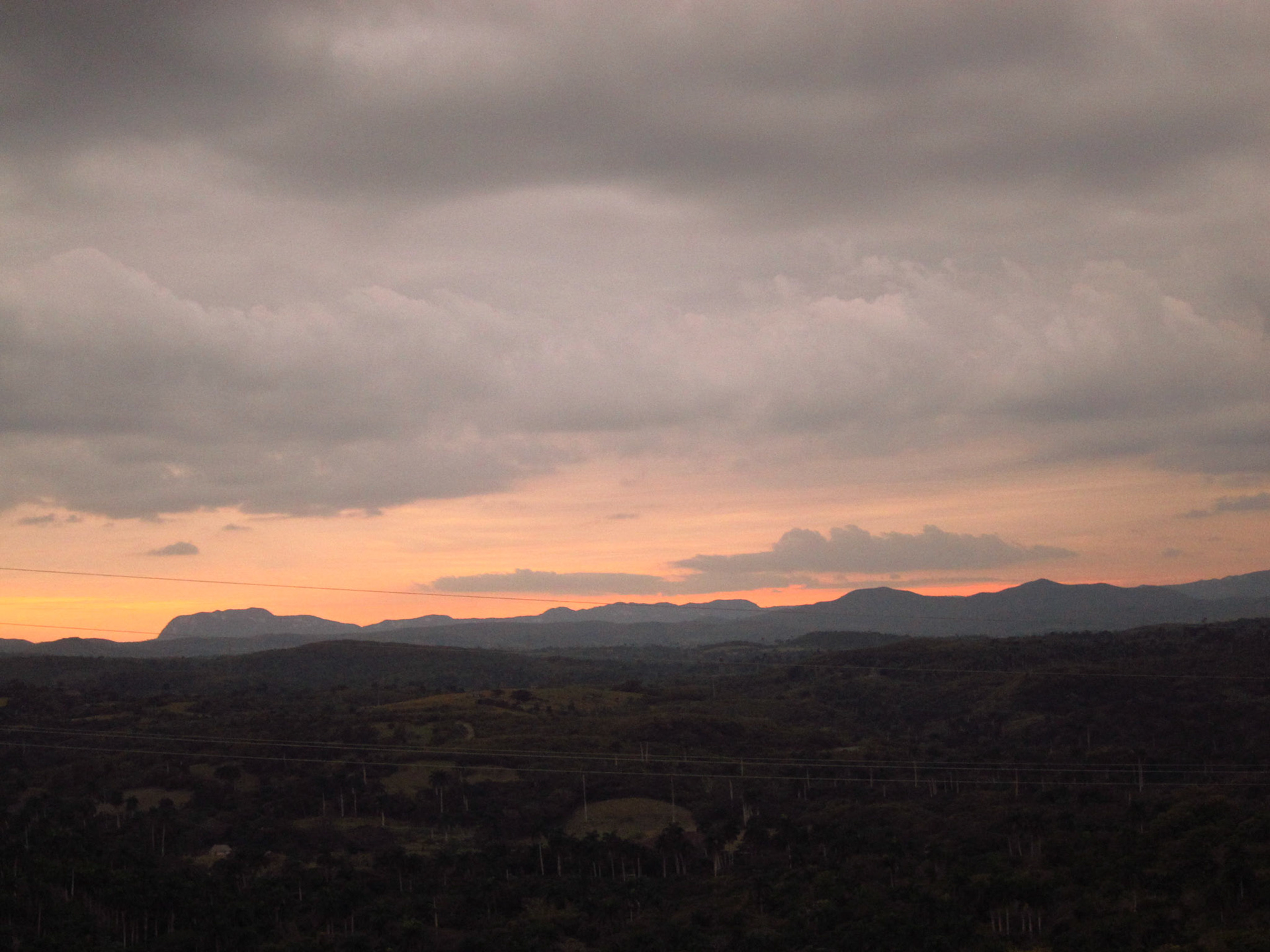 The sunset on the taxi ride back to Varadero
