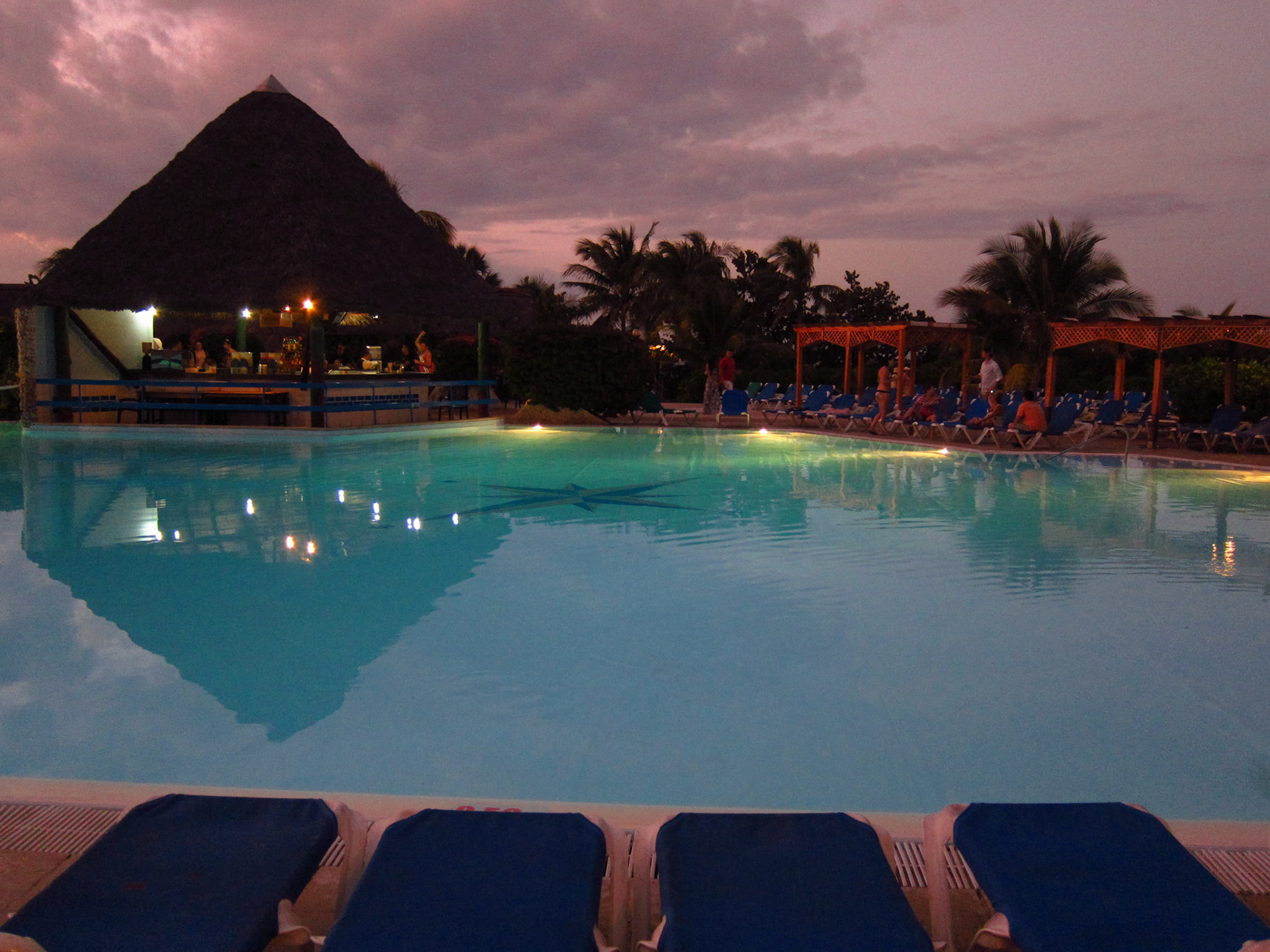 The pool at dusk