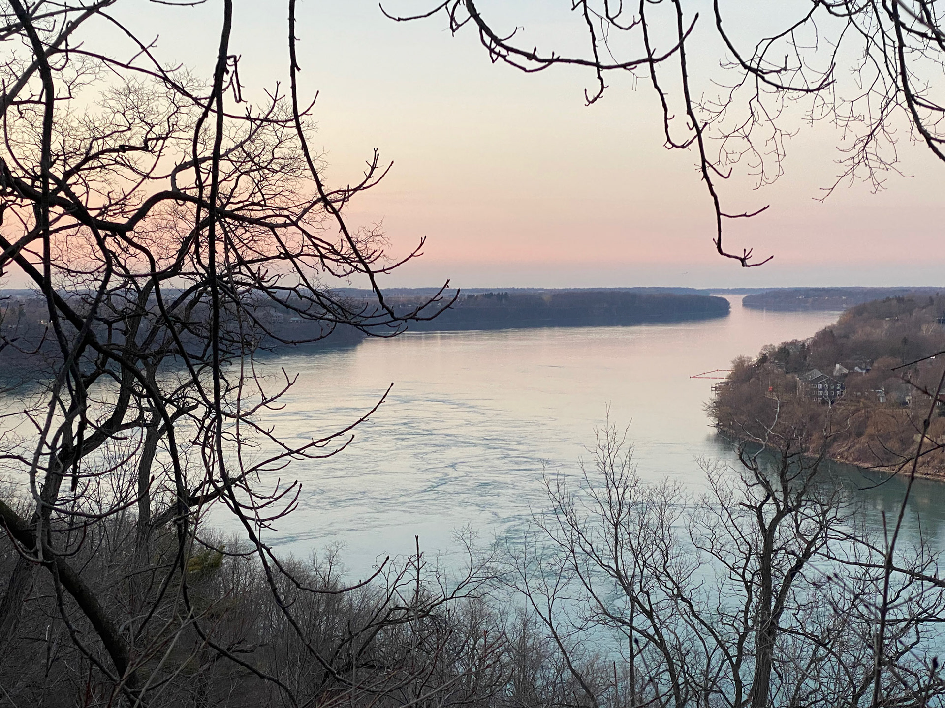 From closer to the river, another view of the valley as it flows towards Lake Ontario