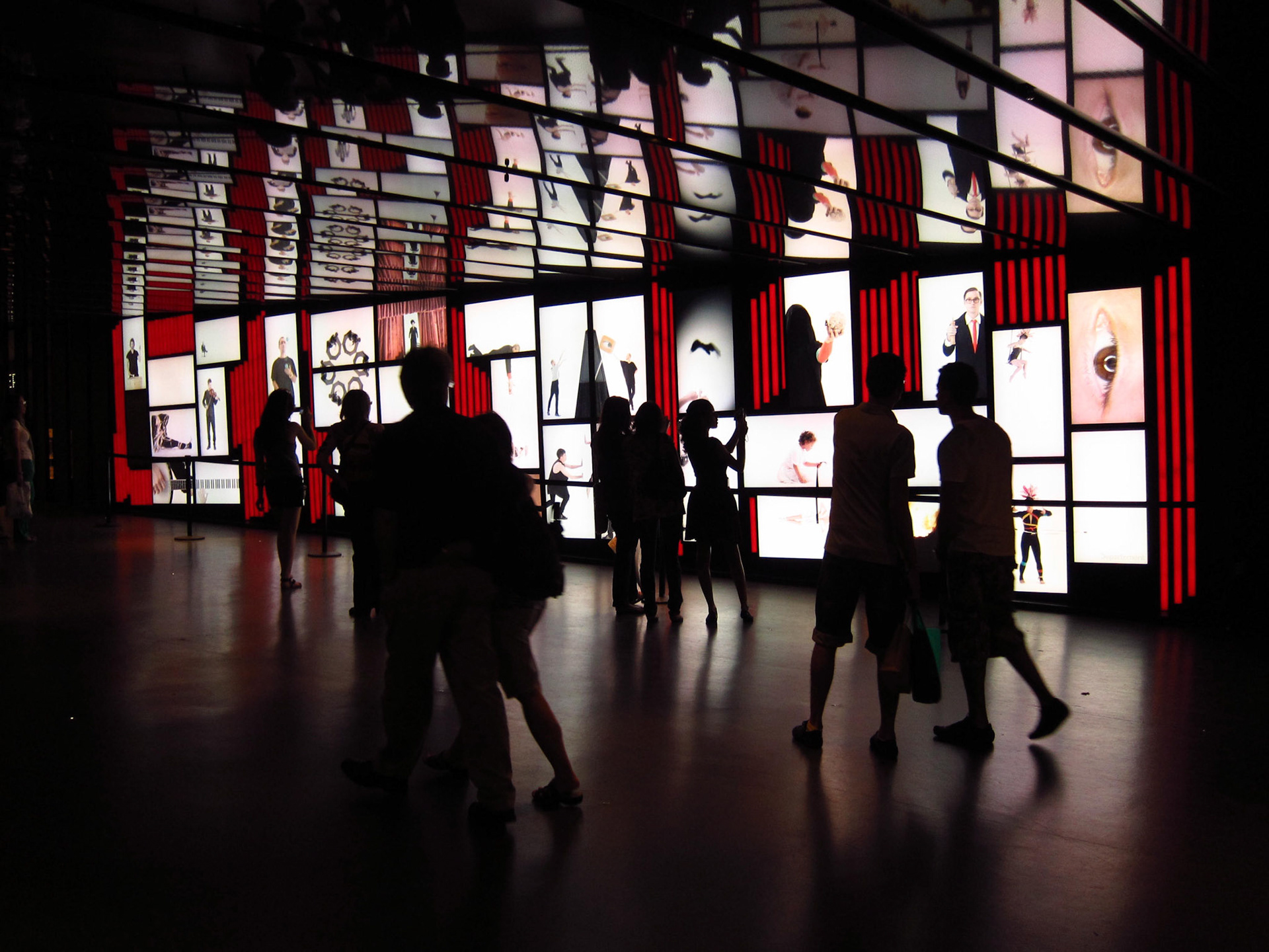 Interactive public video art installation at a metro station