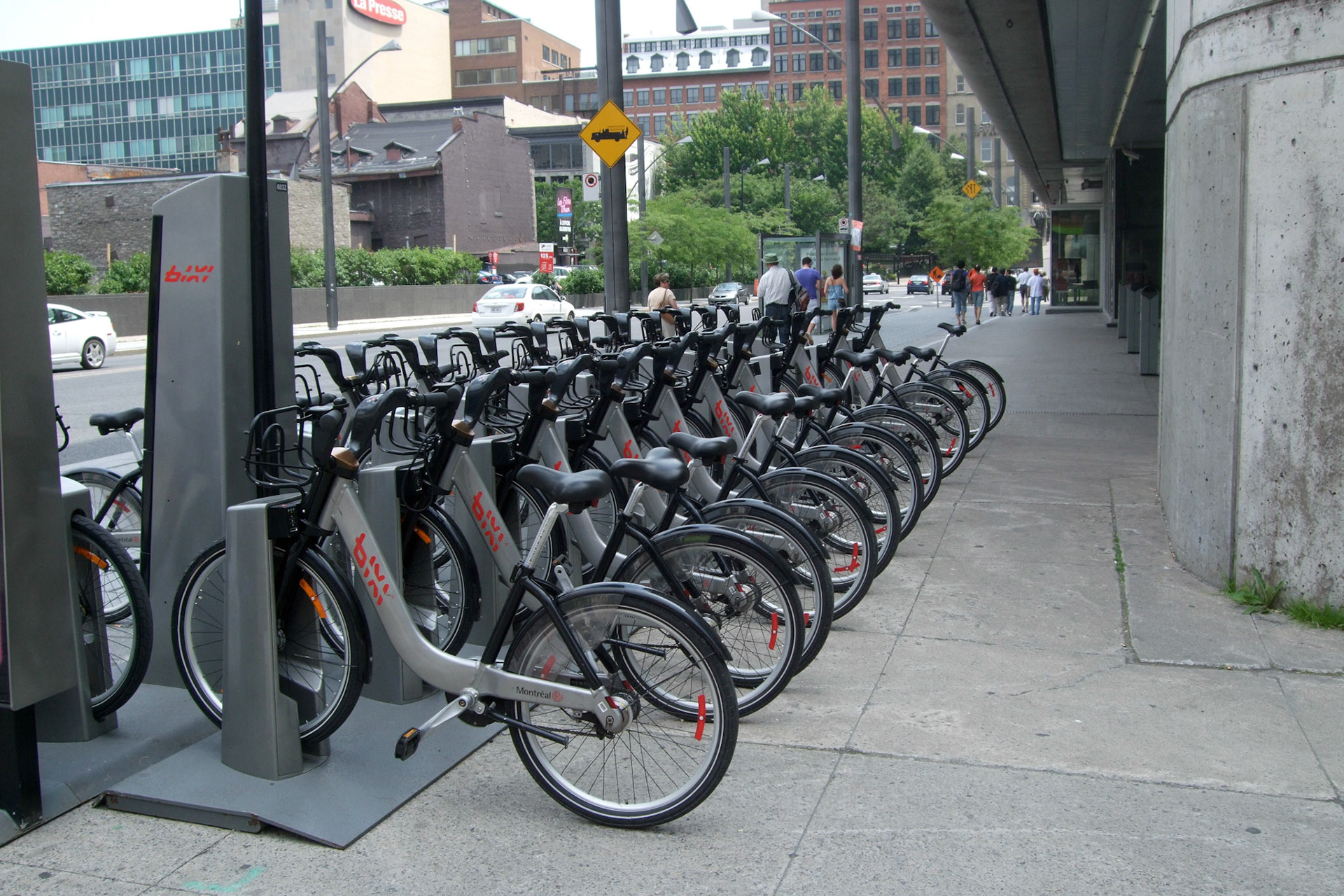 Lots of ways to get around Montreal without a car. They now have the bixi public bike rental program