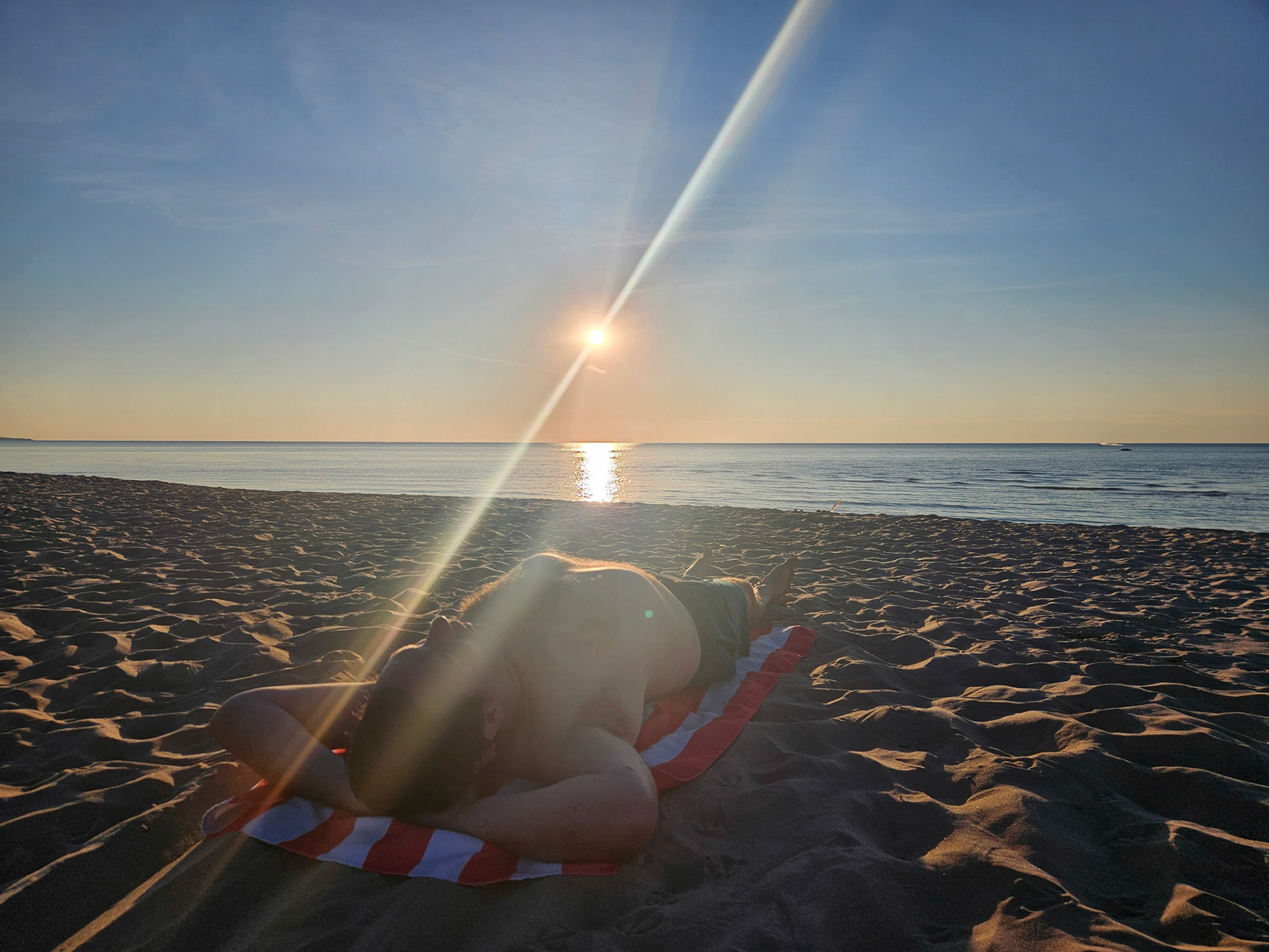 Port Franks sunset with Emerson - July 23, 2025