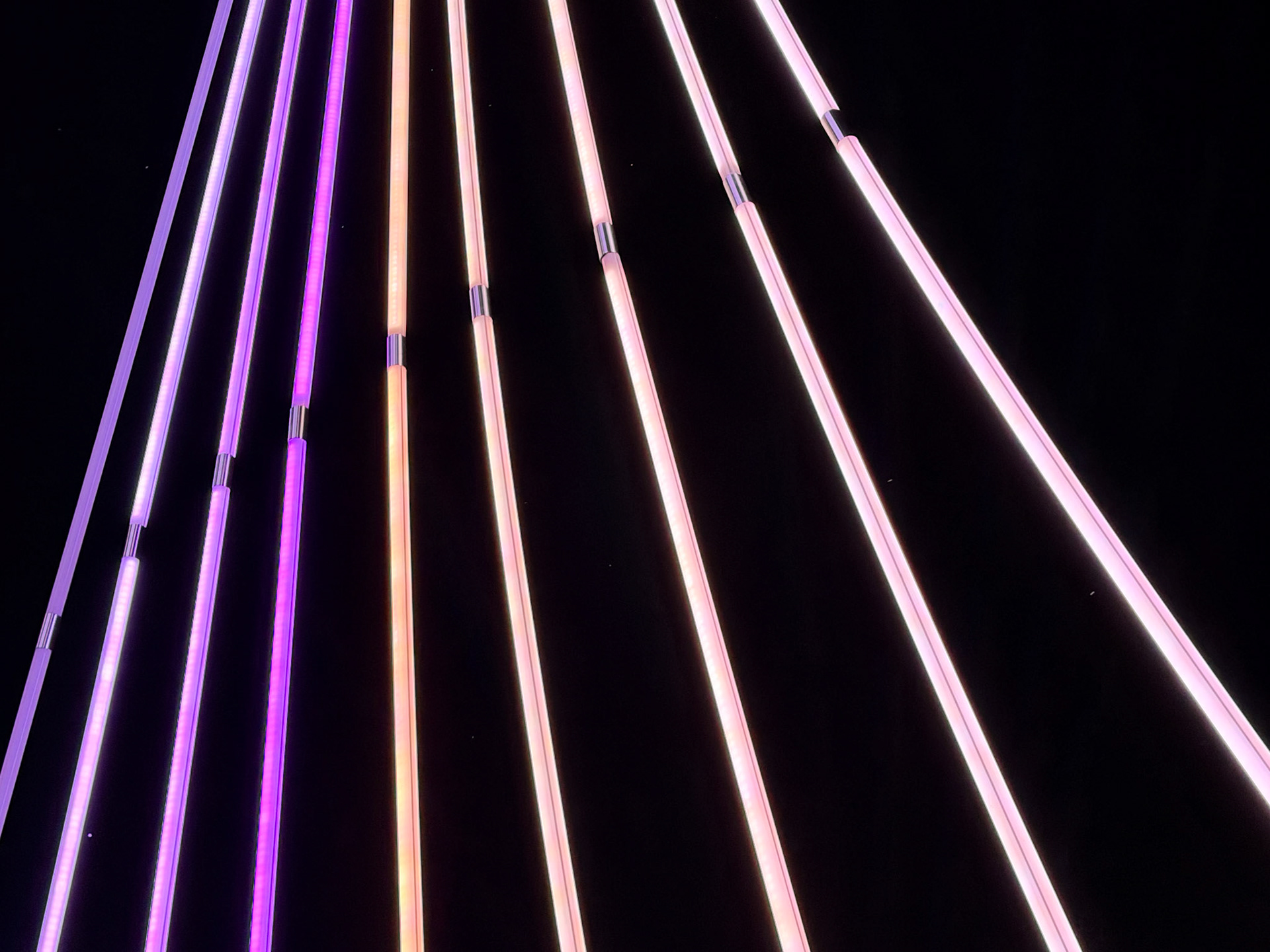 Stratford's Market Square was lit up with the interactive, musical light installation called "Chronoharp"