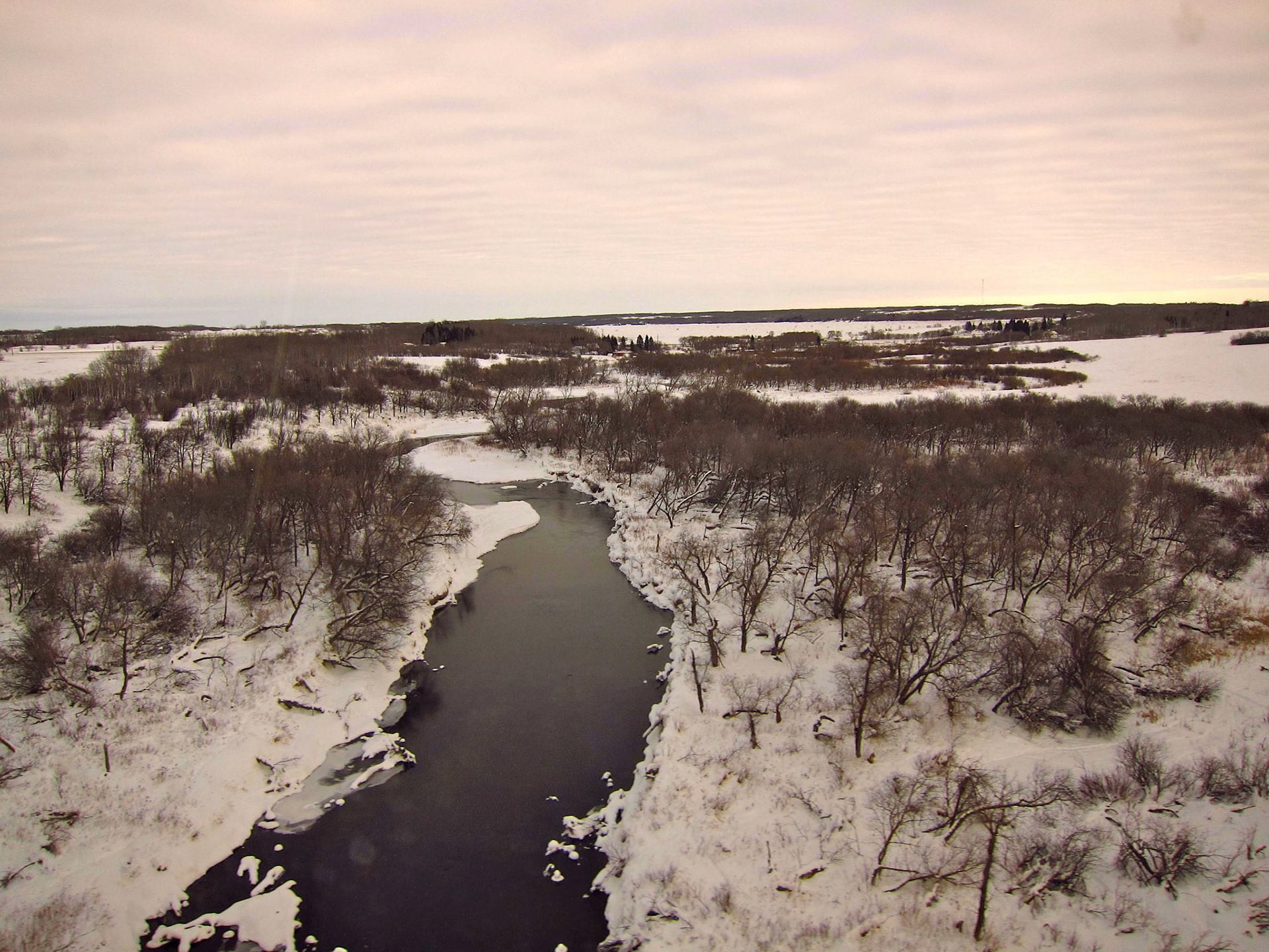 Crossing a prairie river
