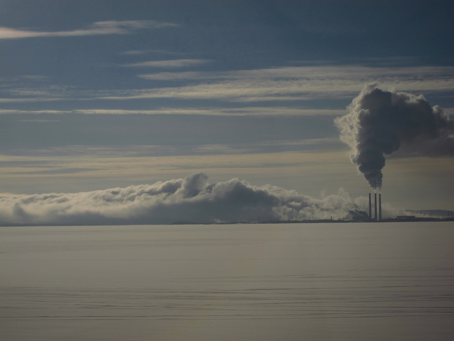 A really interesting photo: the stark winter makes Alberta's largest coal mine and power plant look very dramatic