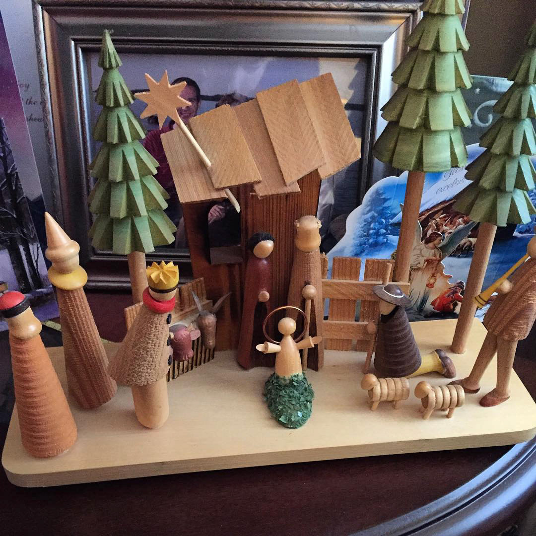 I love my parents' nativity set! So funky!