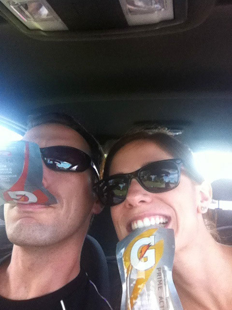 Megan and I fuel up before arriving at Tough Mudder