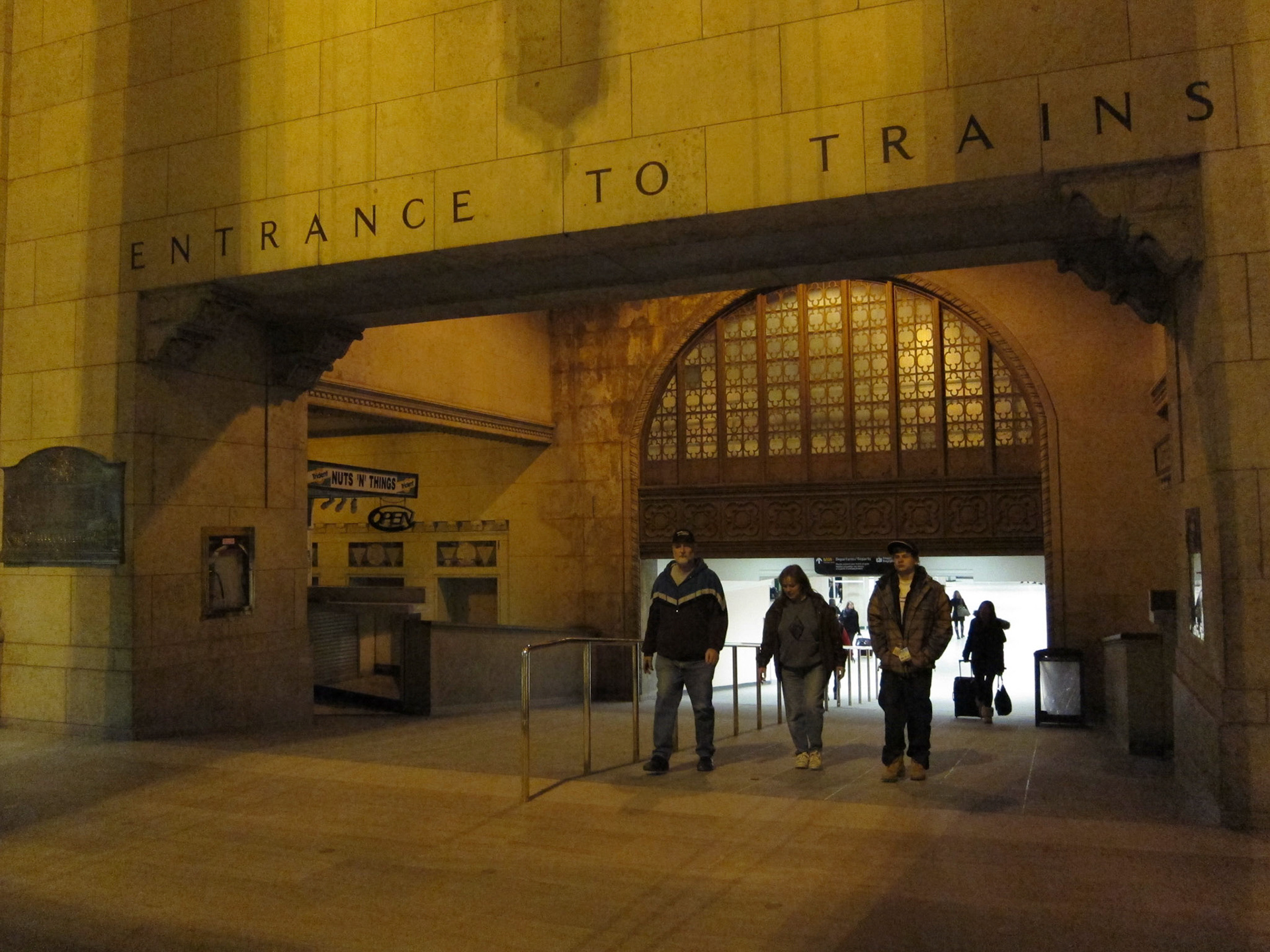 Entrance to trains: leaving from beautiful Toronto Union Station on The Canadian across Canada