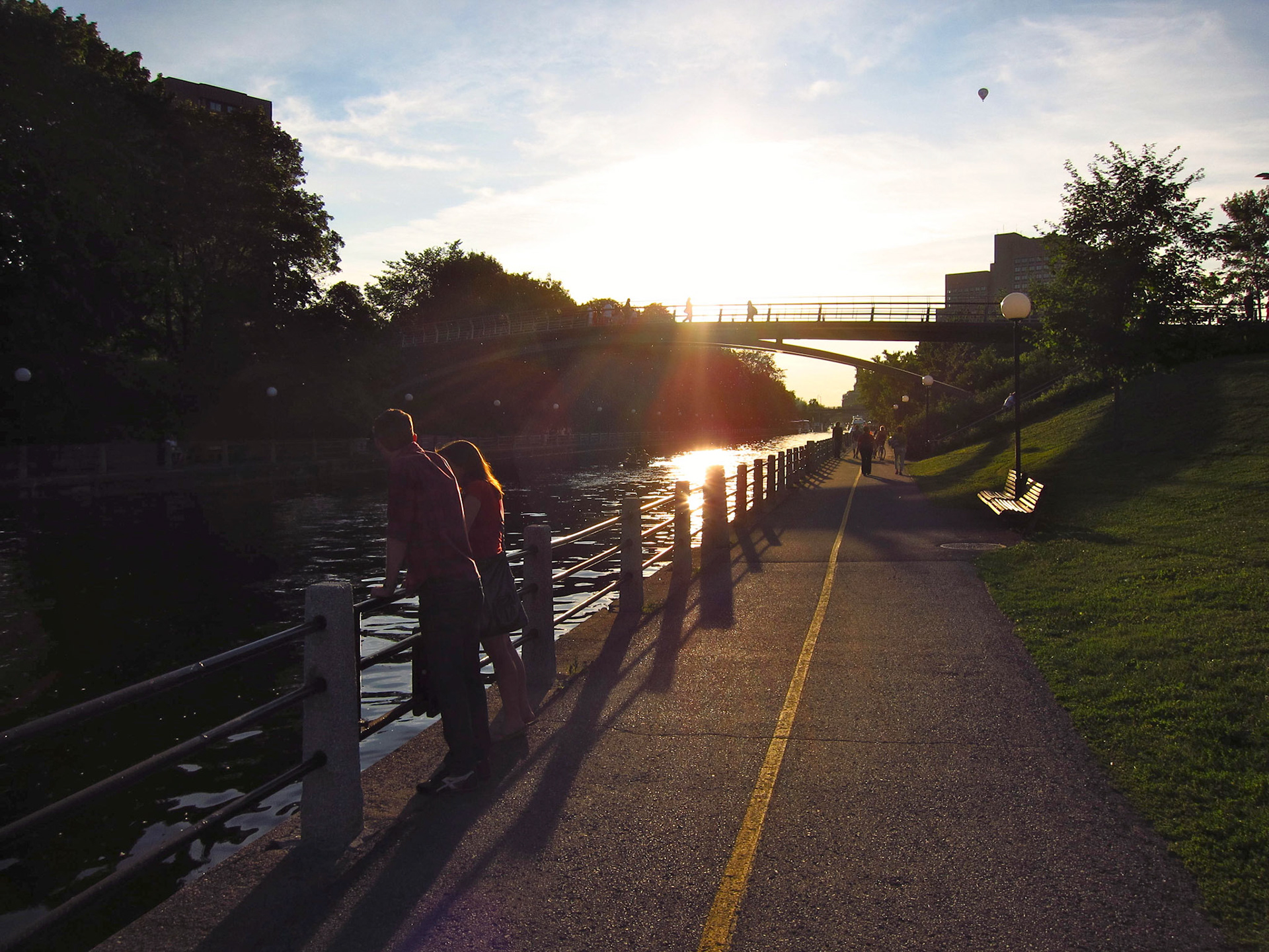 Chris and Kelly in the late afternoon sun along the Rideau Canal