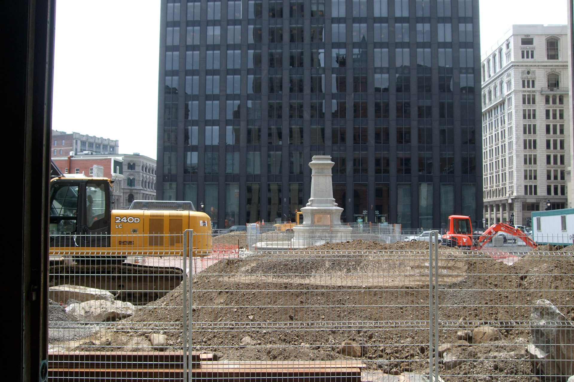I have this thing where famous places I visit are often under construction. This is the main square in Old Montreal: Place d'Armes