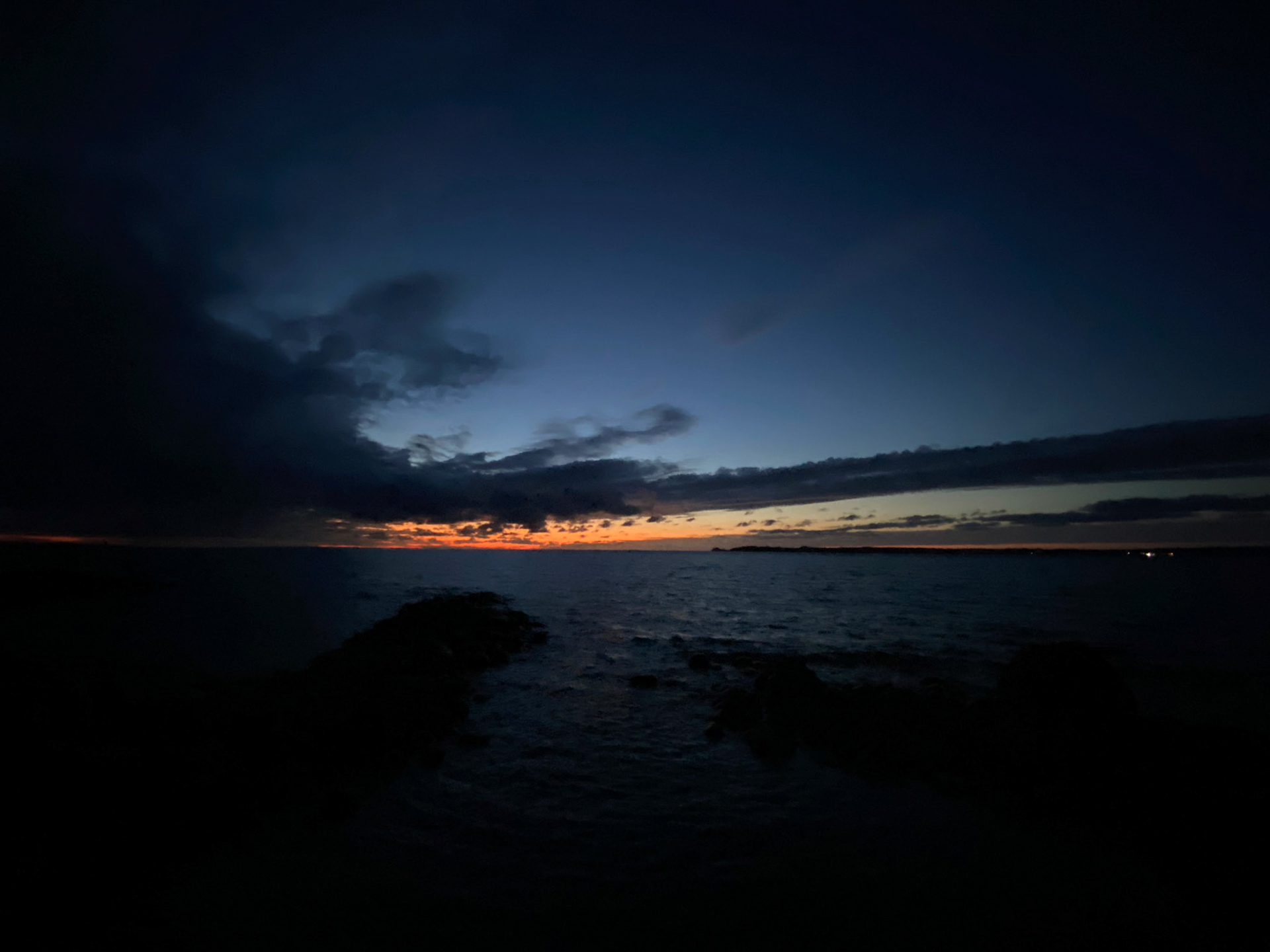 Thanksgiving dusk 2022, looking to Christian Island, Tiny Township