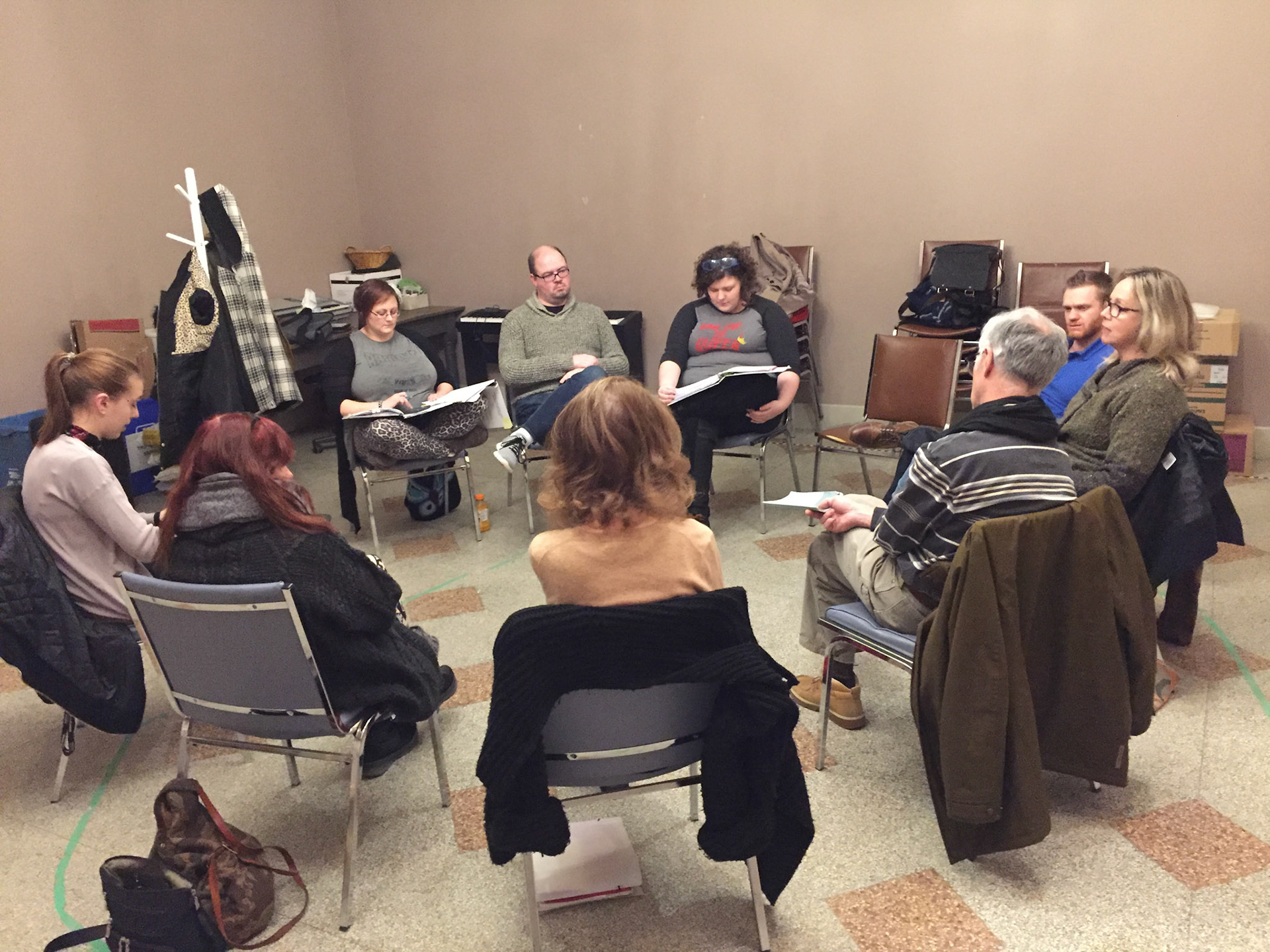 Rehearsals behind the scenes for "Vanya and Sonia and Masha and Spike" by Christopher Durang