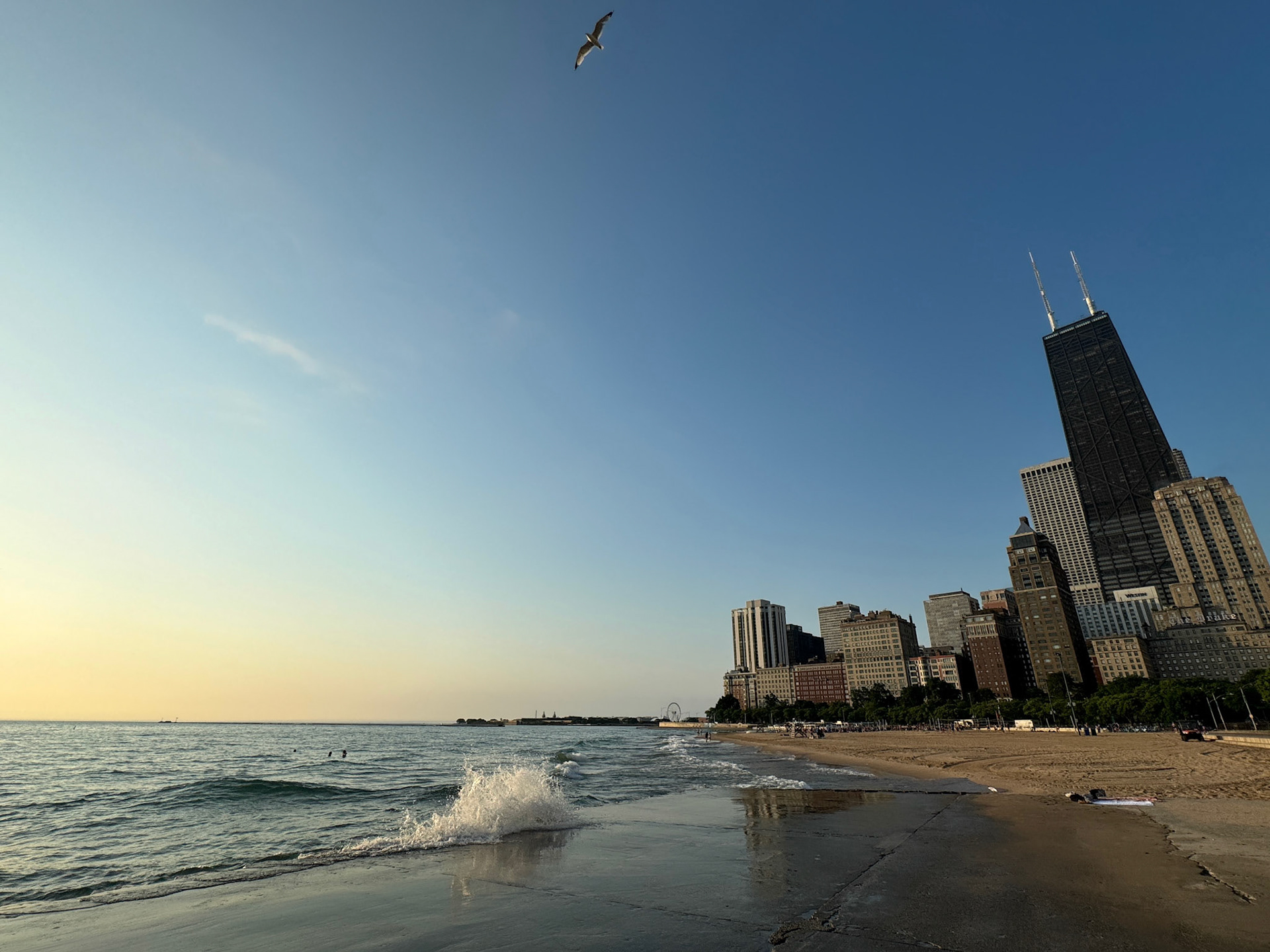 Chicago coming alive in the early morning sunrise