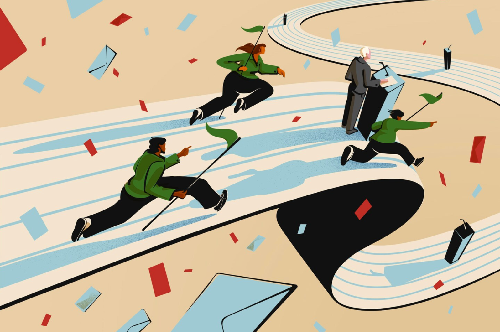 Illustration by Adrià Voltà | Navigating the path of presidential transitions