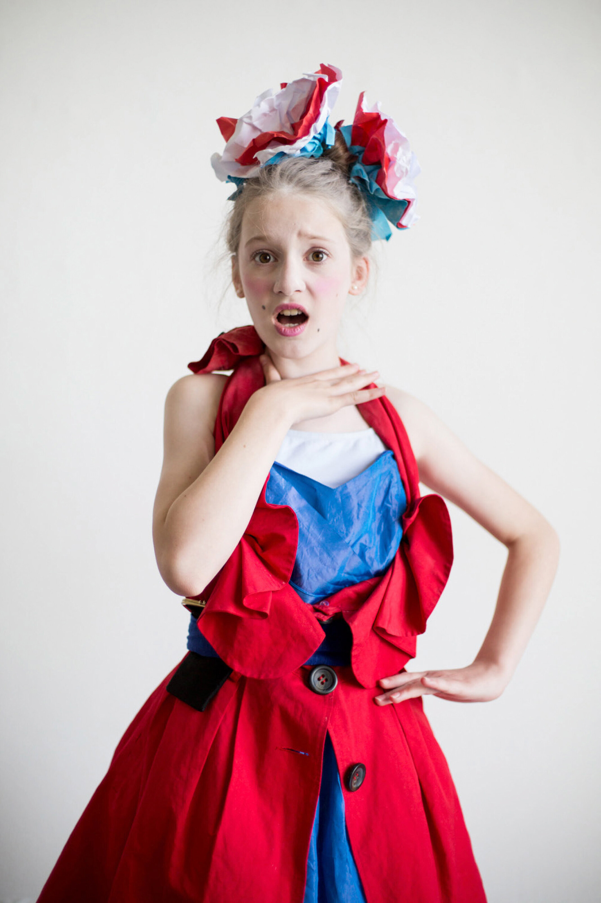 The little girl in red
