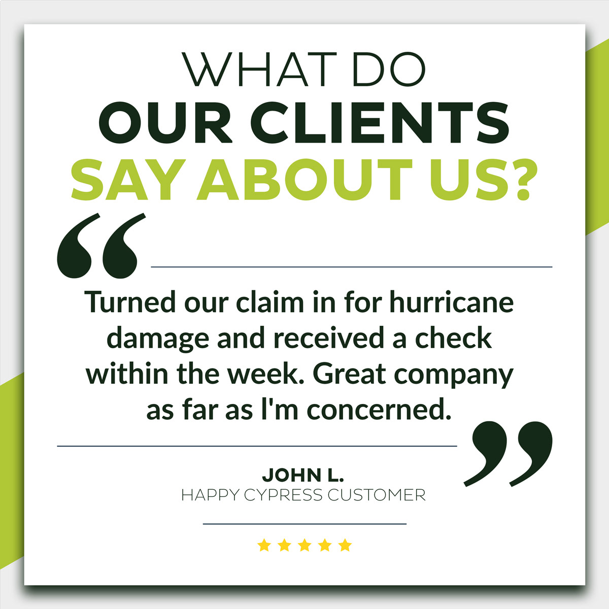 1 of 3 Designs for Testimonial Campaign