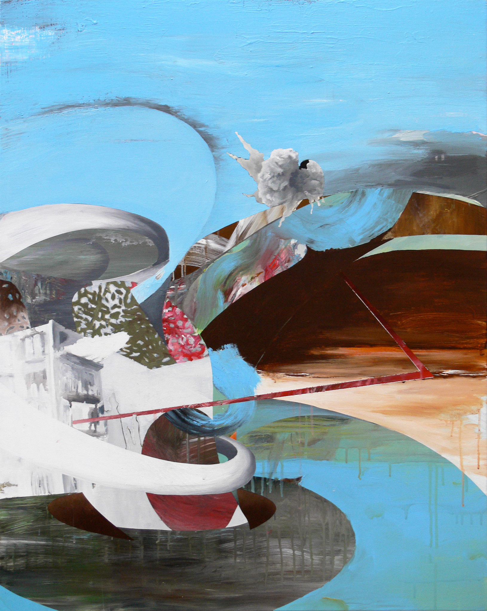 Ossétie - été 2008, acrylic on canvas 73 x 92, 2008