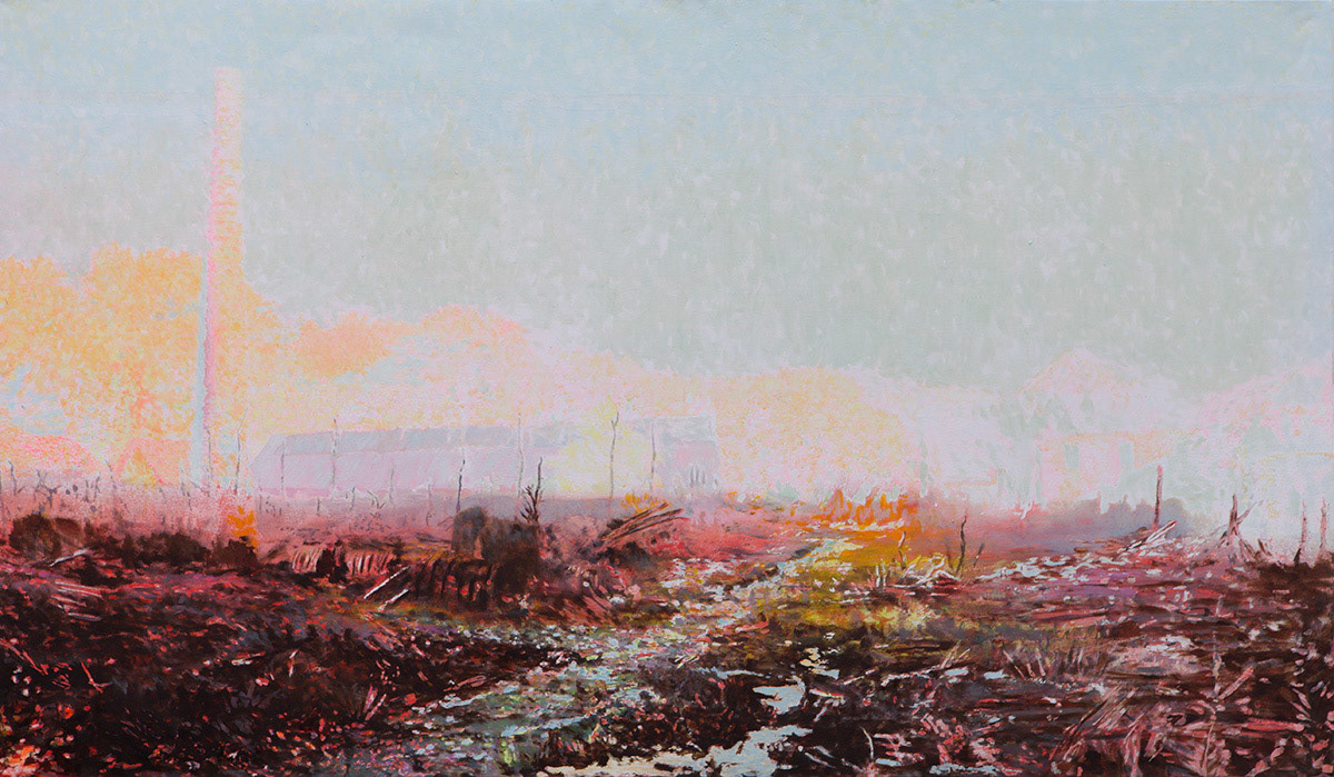 Croisements, huile et acrylique sur toile, 195x114, 2013