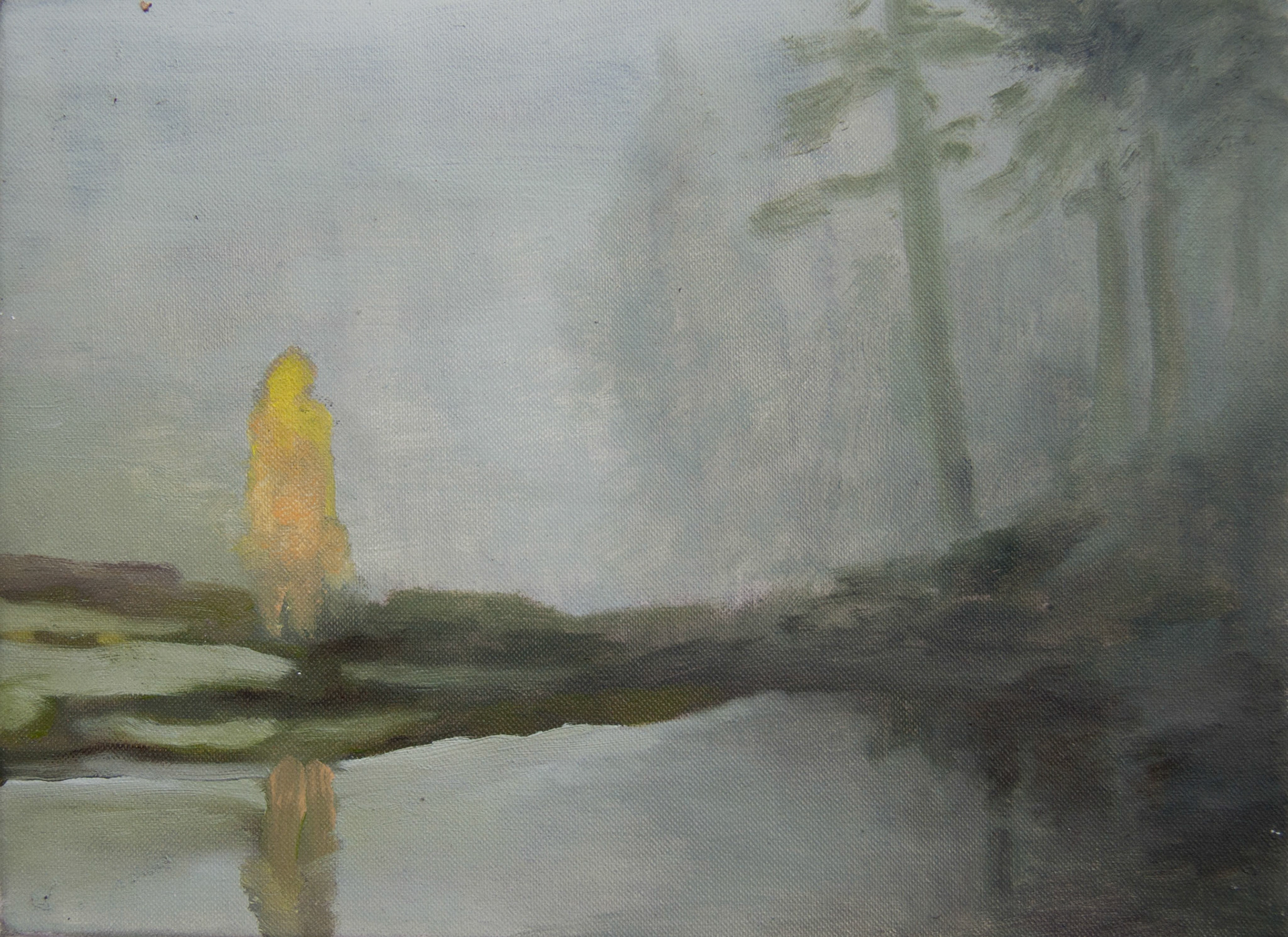 Brume, oil and acrylic on canvas, 22x16, 2018