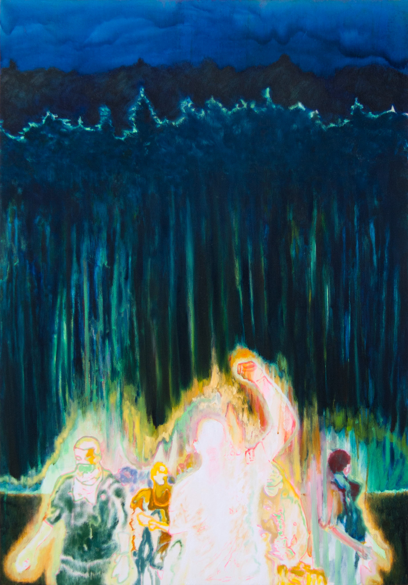 Sortie du bois, huile et acrylique sur toile, 81x116, 2016